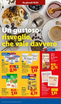 Anteprima del volantino Yomo Delta Yogurt greco, 0% grassi Bianco, fragola, mirtillo o caffè 150 g confezione valido a partire dal 16.03.2026 | Pagina: 24