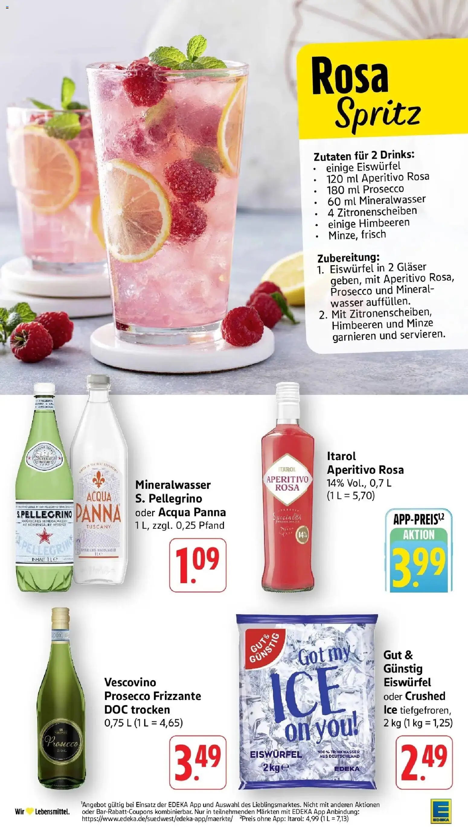 Edeka prospekt Bitburg	 – gültig ab 19.04.2026 | Seite: 36 | Produkte: Himbeeren, Mineralwasser, Prosecco, Wasser
