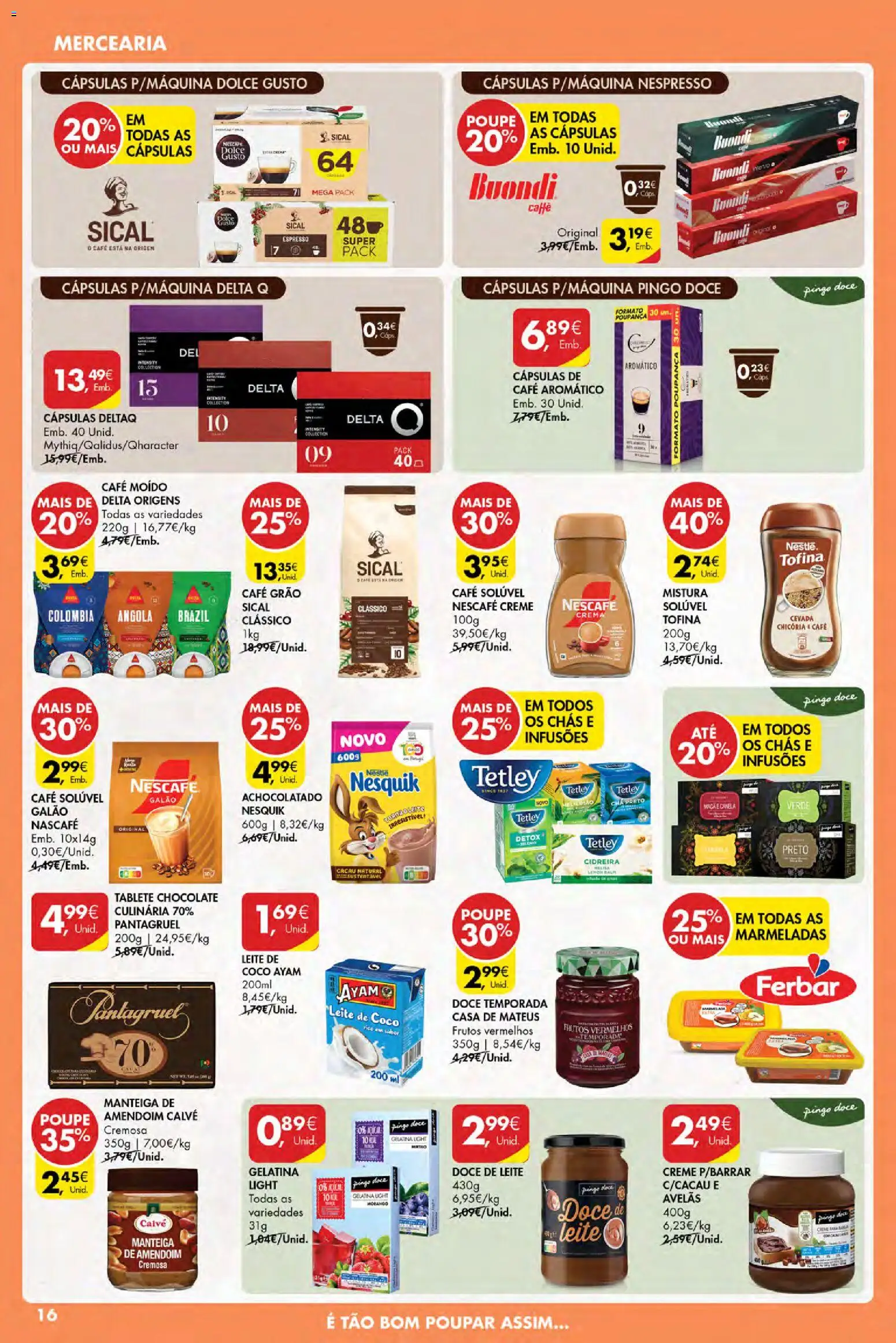 Pingo Doce Poupe Esta Semana Açores │ válido de 13.11.2025 | Página: 16 | Produtos: Nespresso, Leite, Chás, Creme