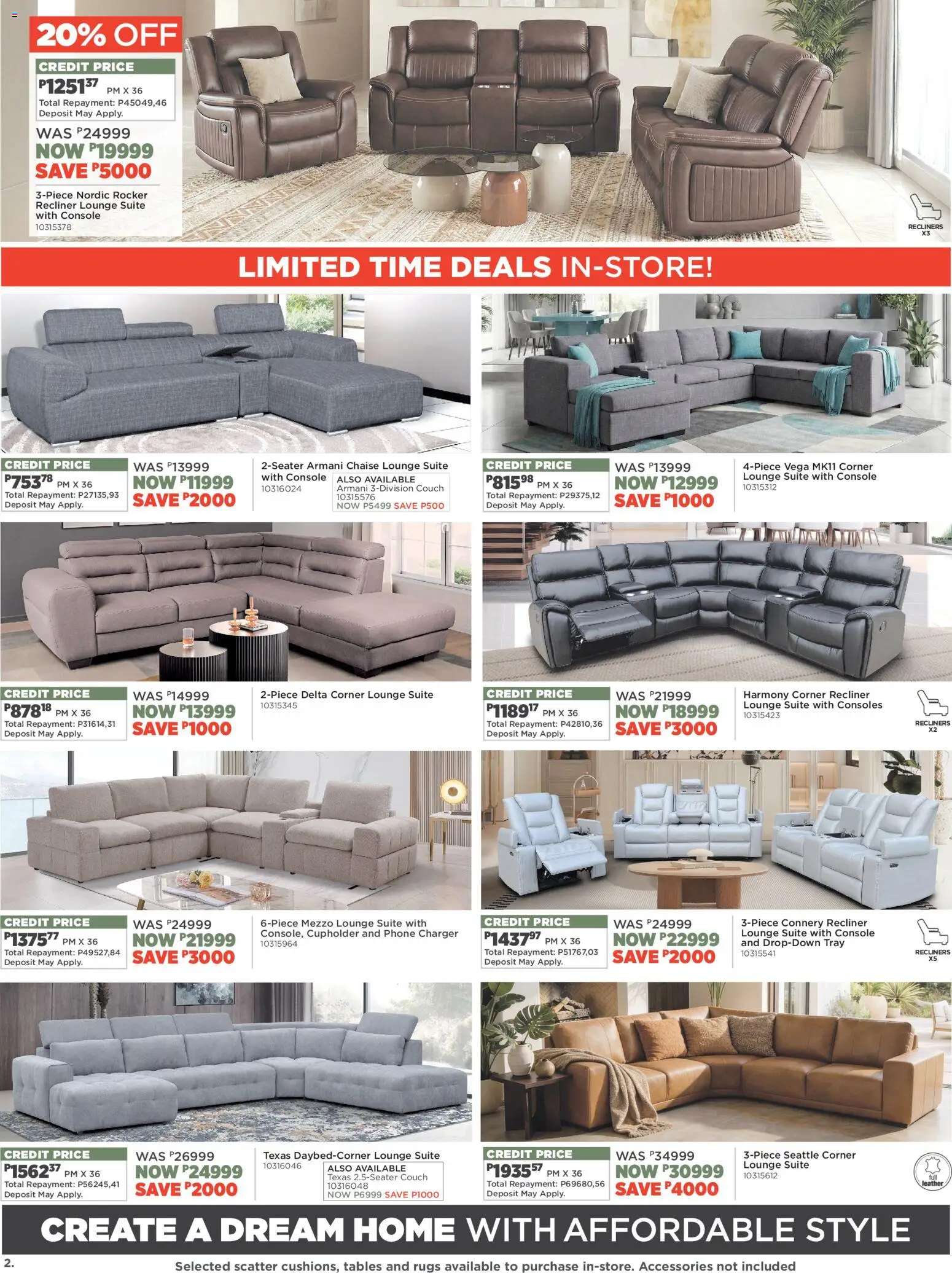 New House and Home catalogue – valid from 16.03.2026 | Page: 2 | Products: Tray, Couch, Charger, Lounge suite