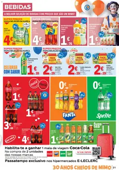 Pré-visualização E.Leclerc folheto Aniversário Caldas da Rainha válido de 30.10.2025 | Página: 21 | Produtos: Refrigerante, Mala de viagem, Fanta, Sumo