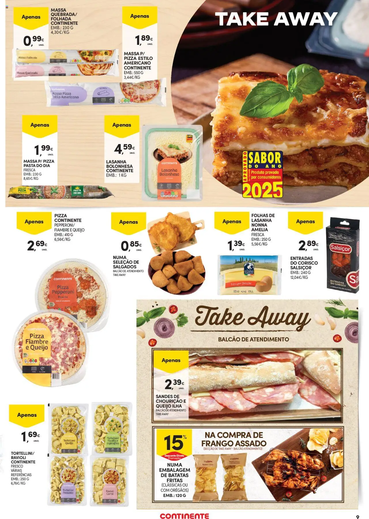 Continente - Açores │ válido de 18.09.2025 | Página: 9 | Produtos: Orégãos, Pizza, Carne, Batatas fritas