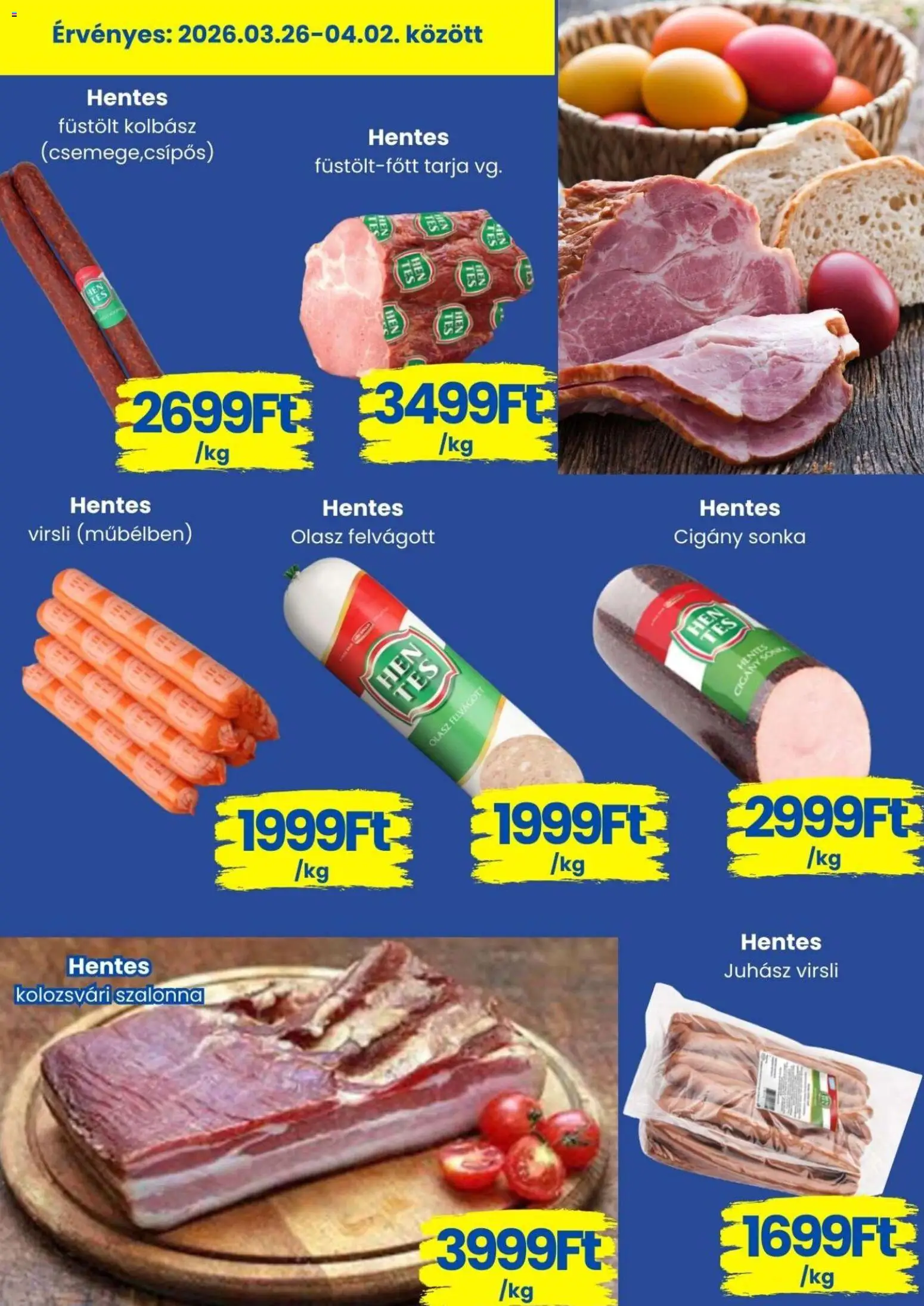 Magnetic akciós ujság - amely érvényes a következő dátumtól: 26.03.2026 | Oldal: 4 | Termékek: Kolbász, Olasz felvágott, Sonka, Felvágott