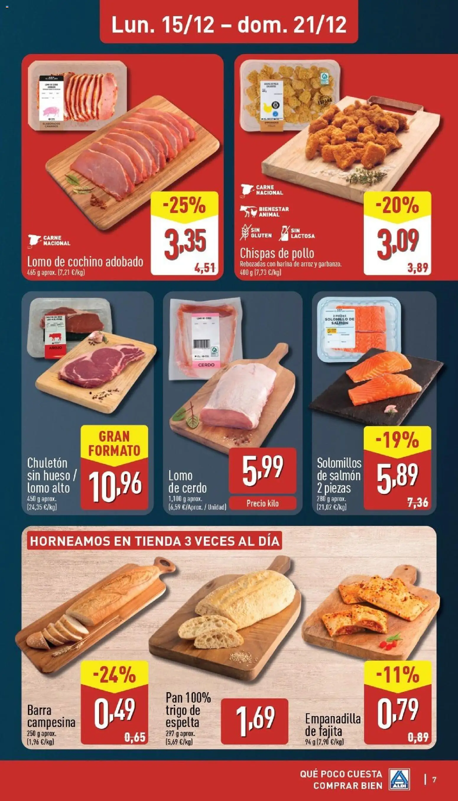 Aldi folleto Canarias │ válido desde el 15.12.2025 | Página: 7 | Productos: Pan, Cerdo, Arroz