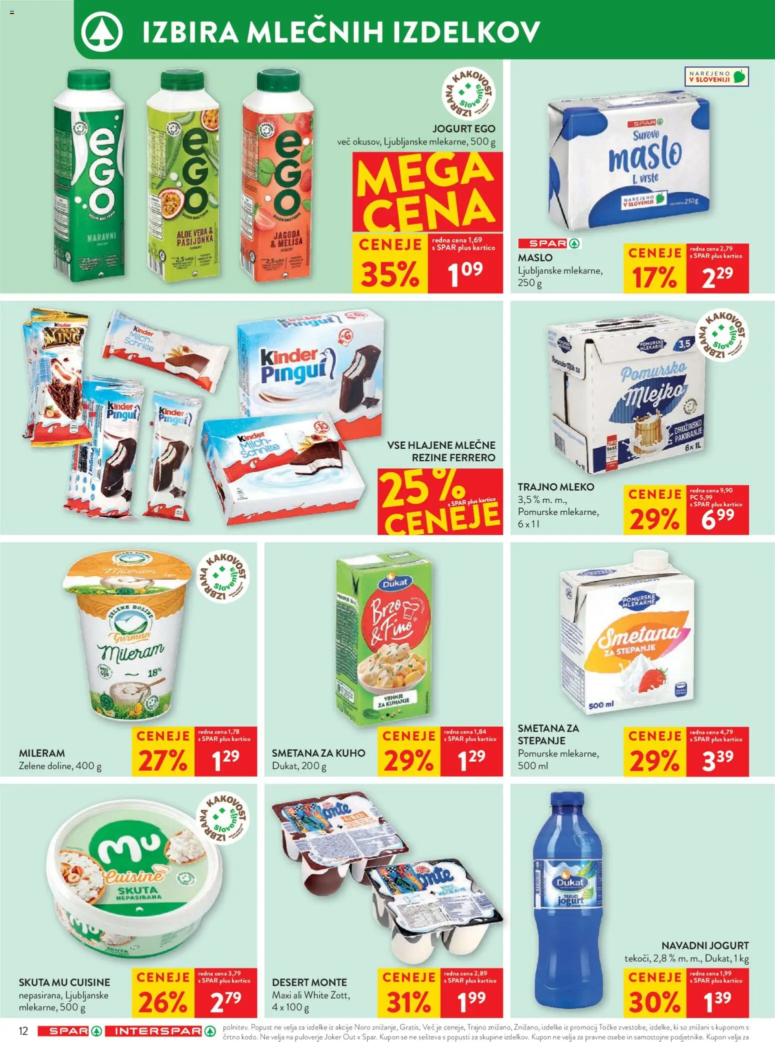 Novi Spar katalog ponudbe – veljaven od 14.01.2026 | Stran: 14 | Izdelki: Mileram, Jogurt, Smetana, Skuta