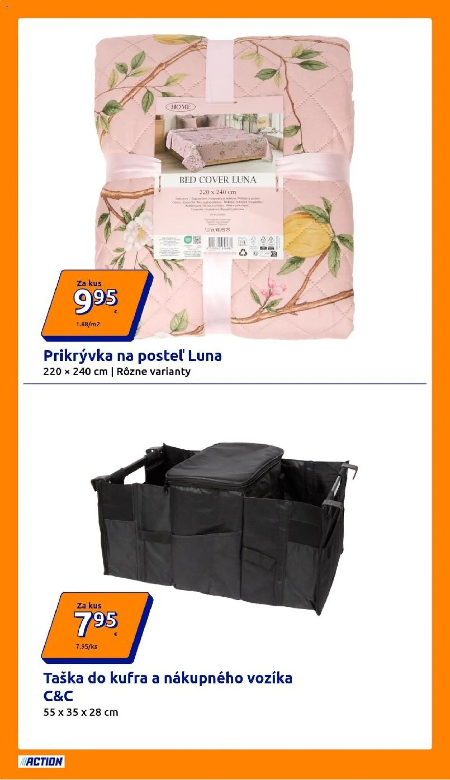 Nové Action akcie – leták je platný od 08.04.2026 | Strana: 24 | Produkty: Posteľ, Prikrývka, Taška