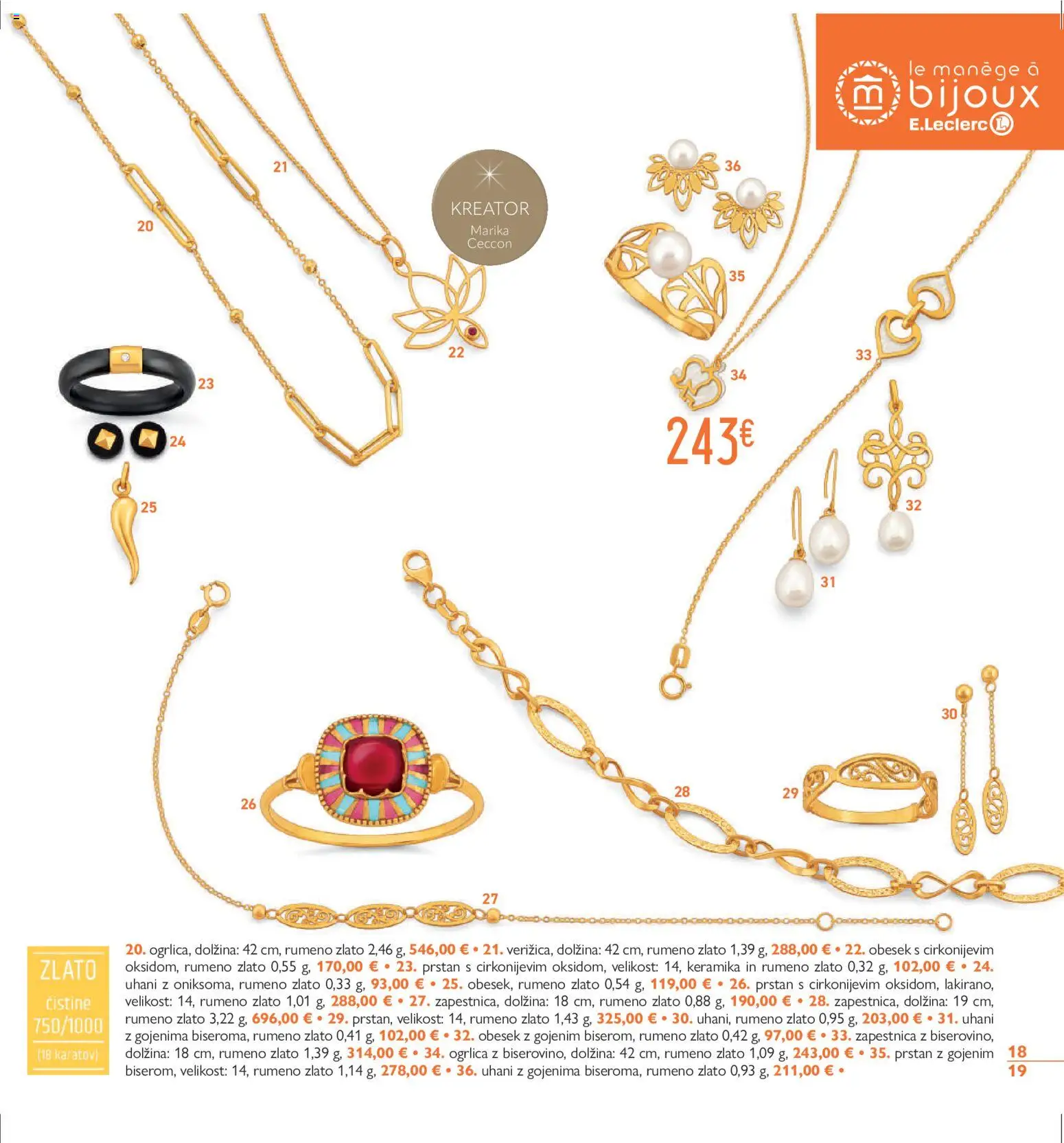 Novi E.leclerc katalog ponudbe – veljaven od 07.04.2026 | Stran: 19 | Izdelki: Zapestnica, Prstan, Uhani