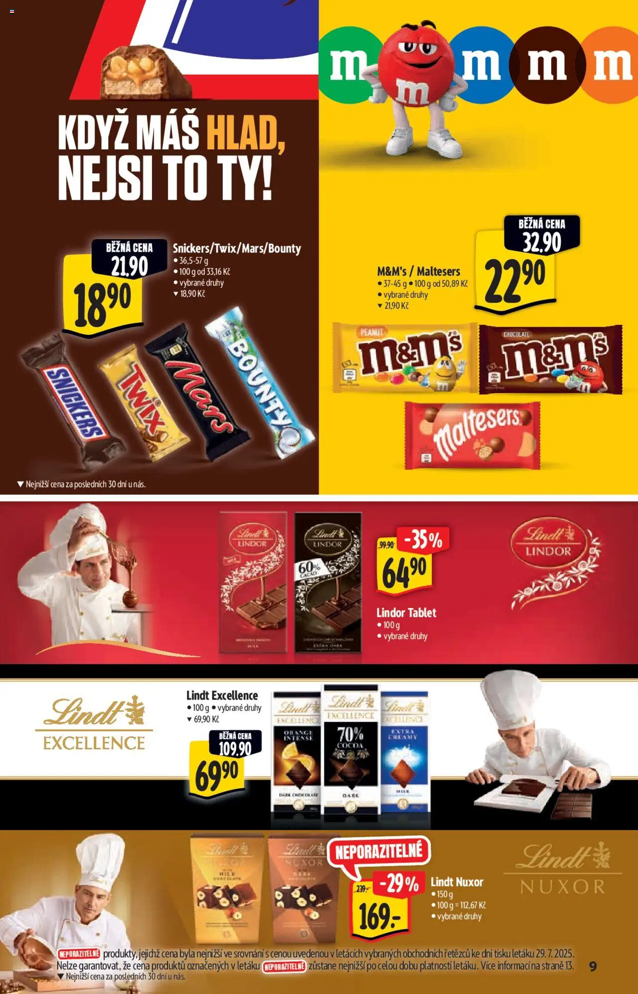 Albert katalog - Supermarket od 06.08.2025 | Strana: 9 | Produkty: Lindor, Lindt, Twix, Tablet