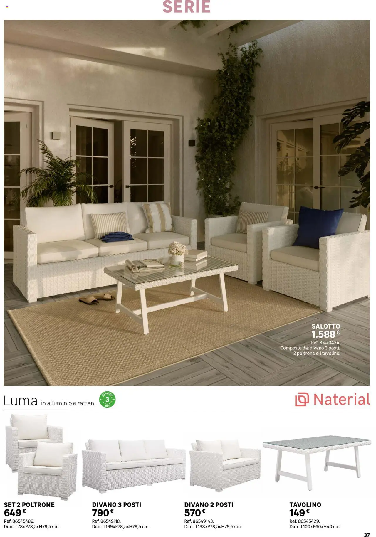 Volantino Leroy Merlin del 02.06.2025 | Pagina: 37 | Prodotti: Tavolino, Alluminio, Divano
