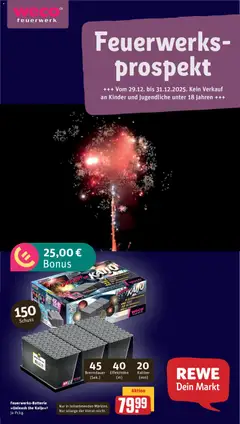 Rewe Feuerwerks-prospekt ab 29.12.2025 gültig