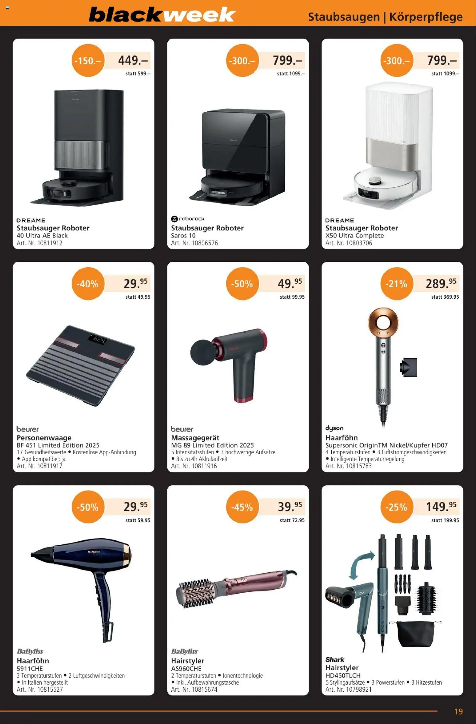 Fust - Black Friday – gültig ab 25.11.2025 | Seite: 19 | Produkte: Roboter, Massagegerät, Haarföhn, Dyson