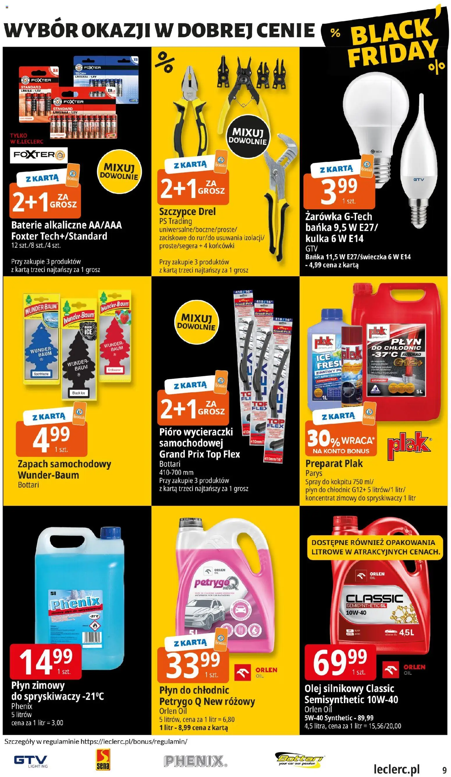 E.Leclerc Gazetka - Tychy od 18.11.2025 | Strona: 9 | Produkty: Karta, Top, Płyn do spryskiwaczy, Olej