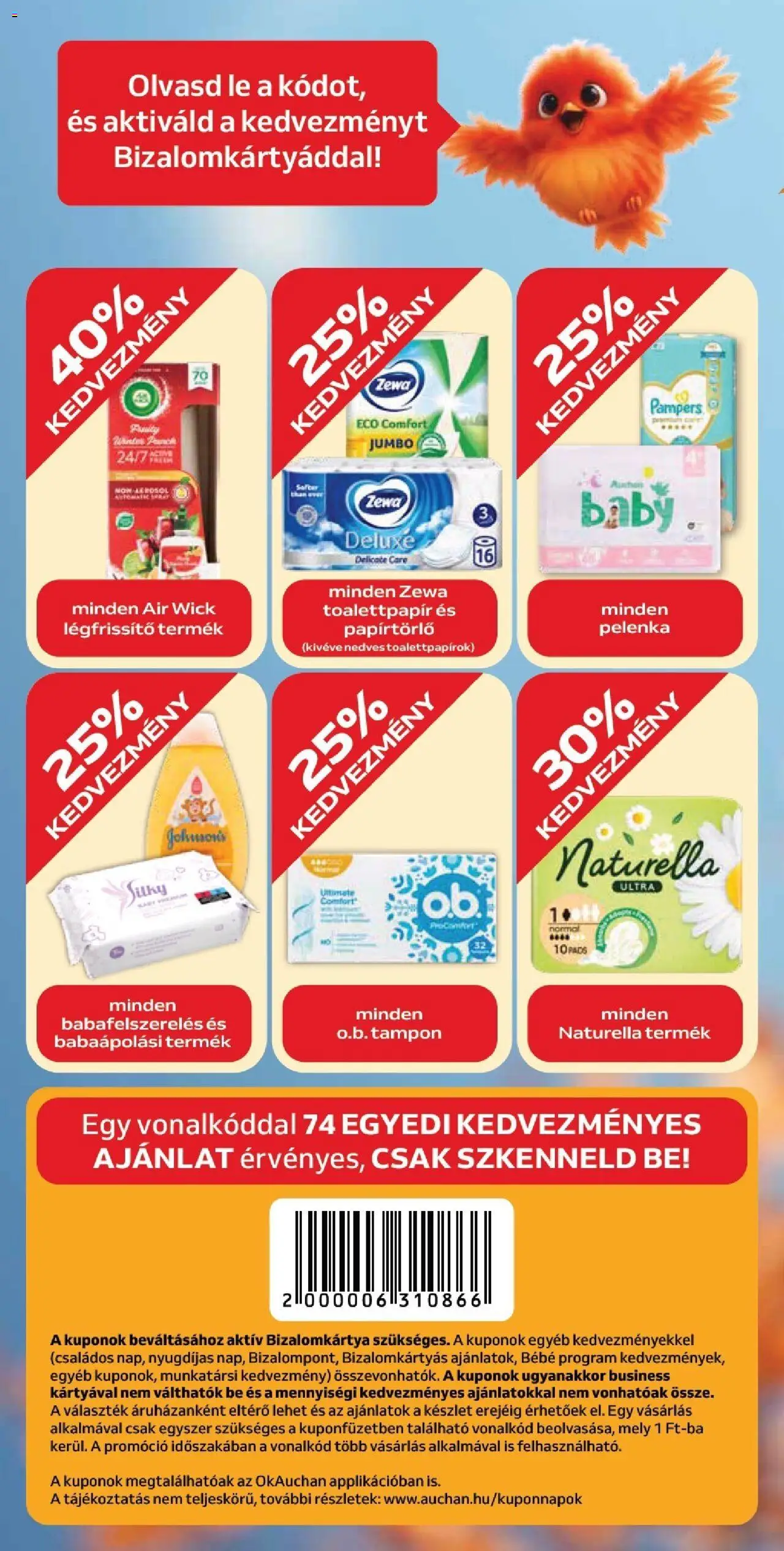 Auchan akciós ujság - amely érvényes a következő dátumtól: 02.10.2025 | Oldal: 4 | Termékek: Pampers, Papírtörlő, Pelenka, Légfrissítő