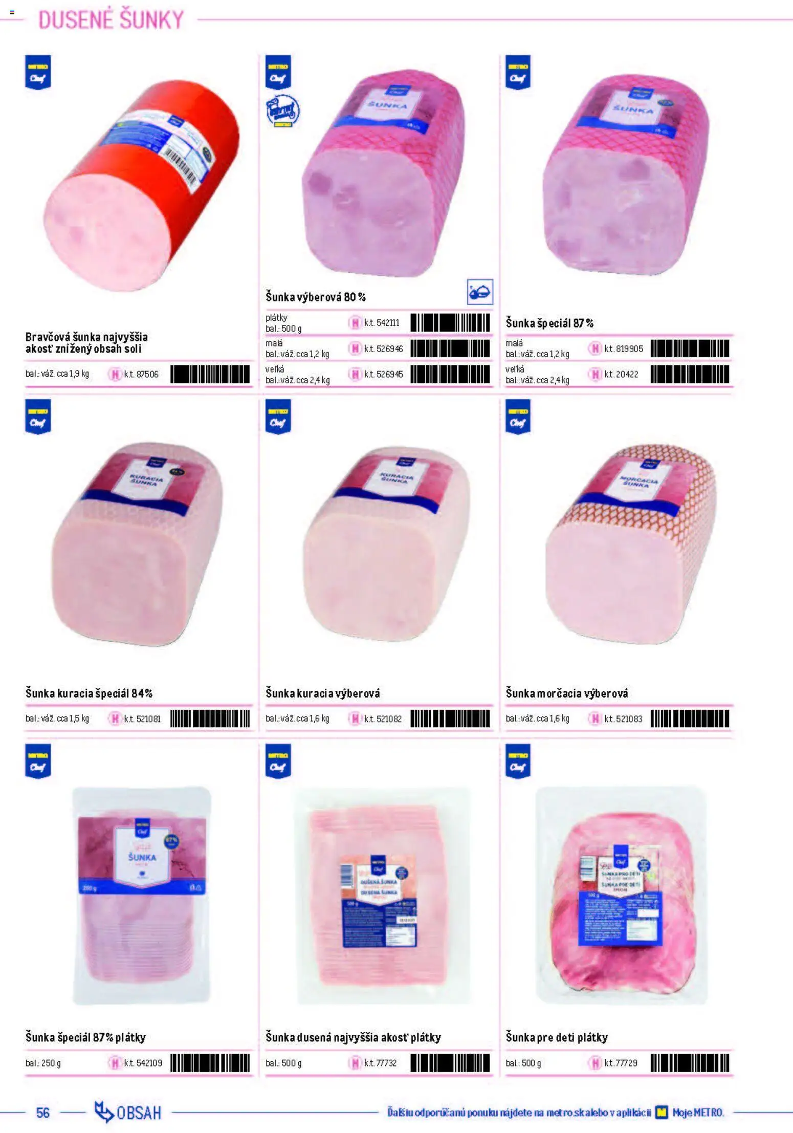 Nové Metro akcie – leták je platný od 05.12.2025 | Strana: 56 | Produkty: Šunka