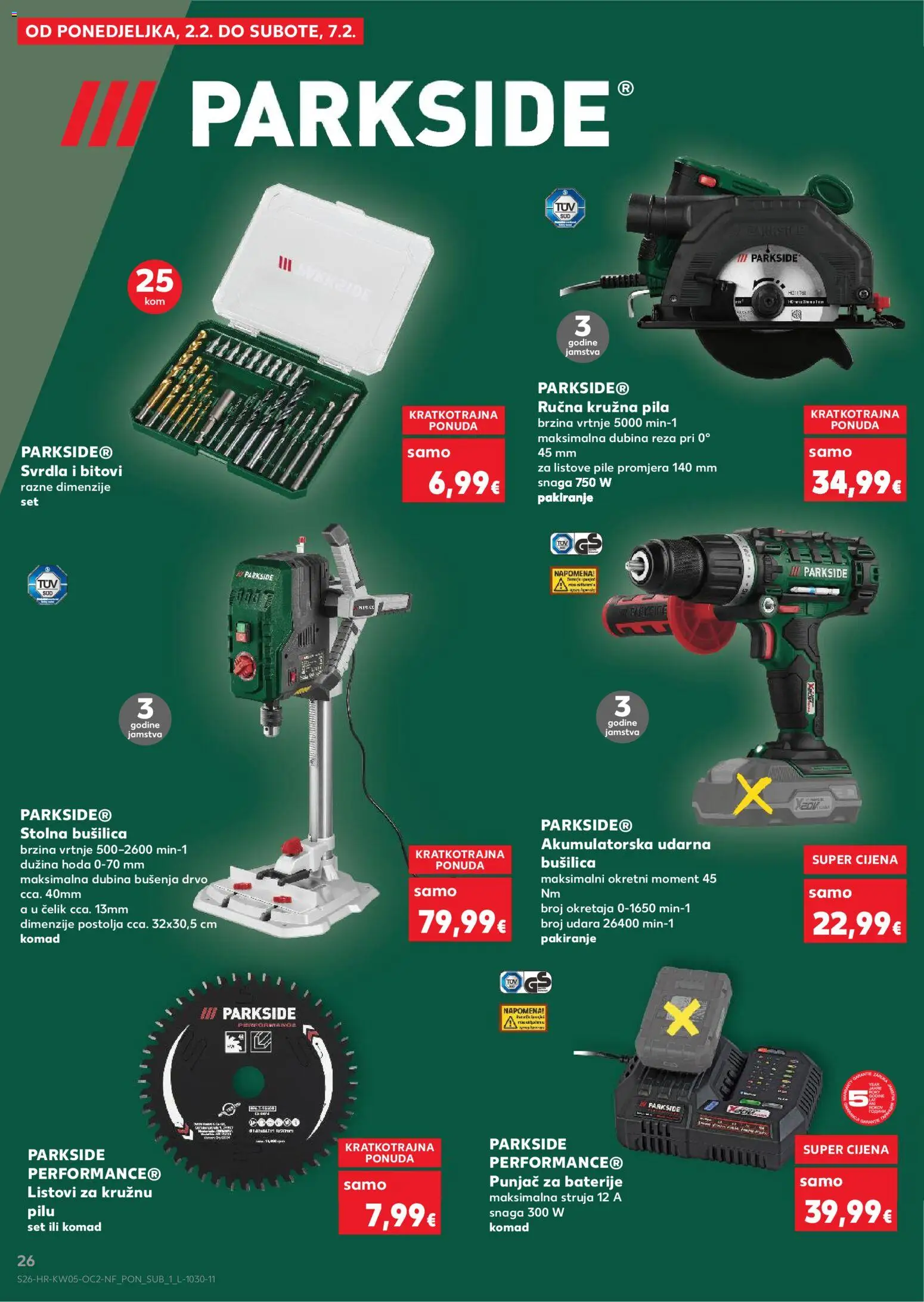 Kaufland HR akciós ujság - amely érvényes a következő dátumtól: 28.01.2026 | Oldal: 26 | Termékek: Parkside