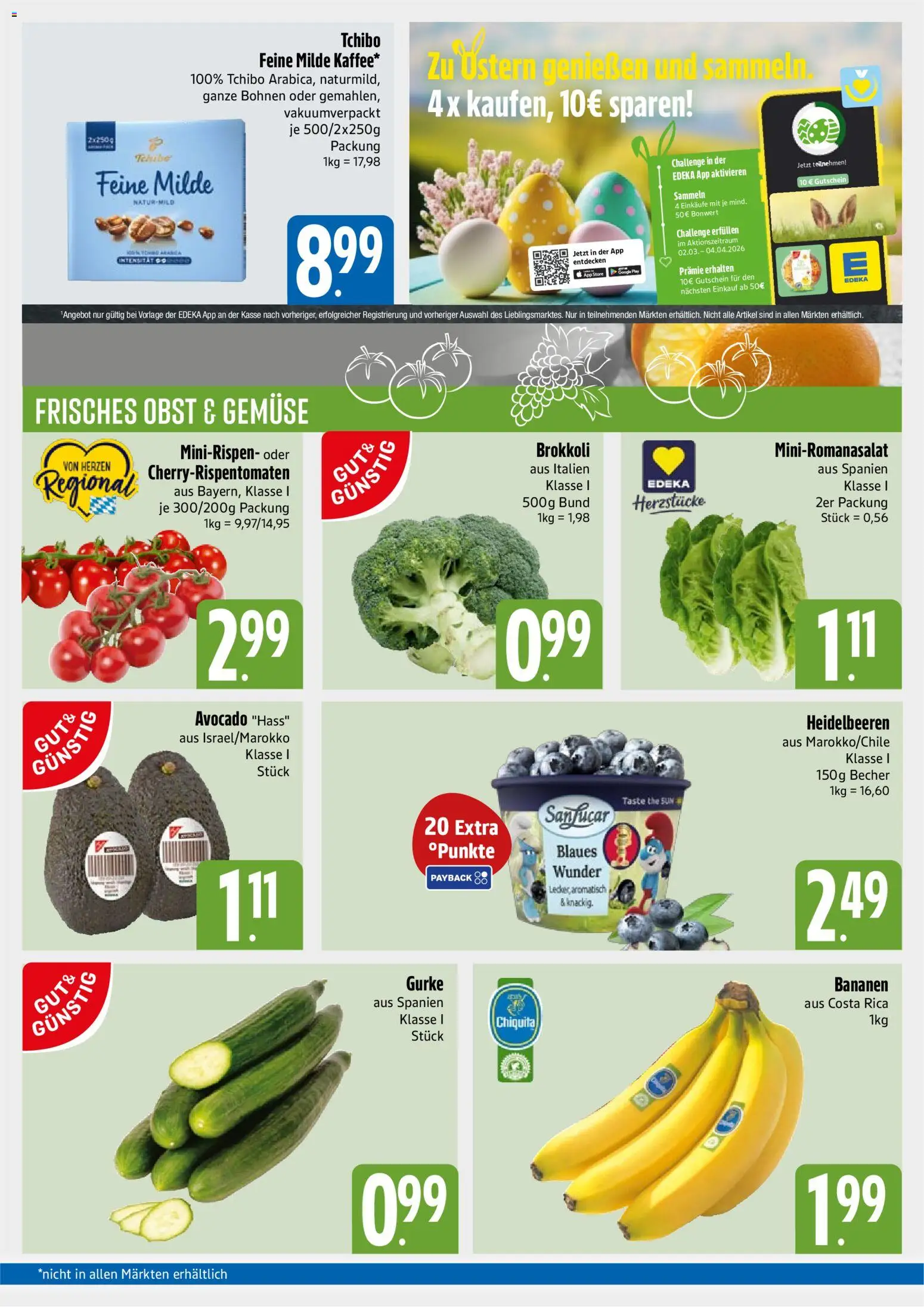 E xpress Prospekt 	 – gültig ab 02.03.2026 | Seite: 3 | Produkte: Bananen, Heidelbeeren, Gemüse, Obst