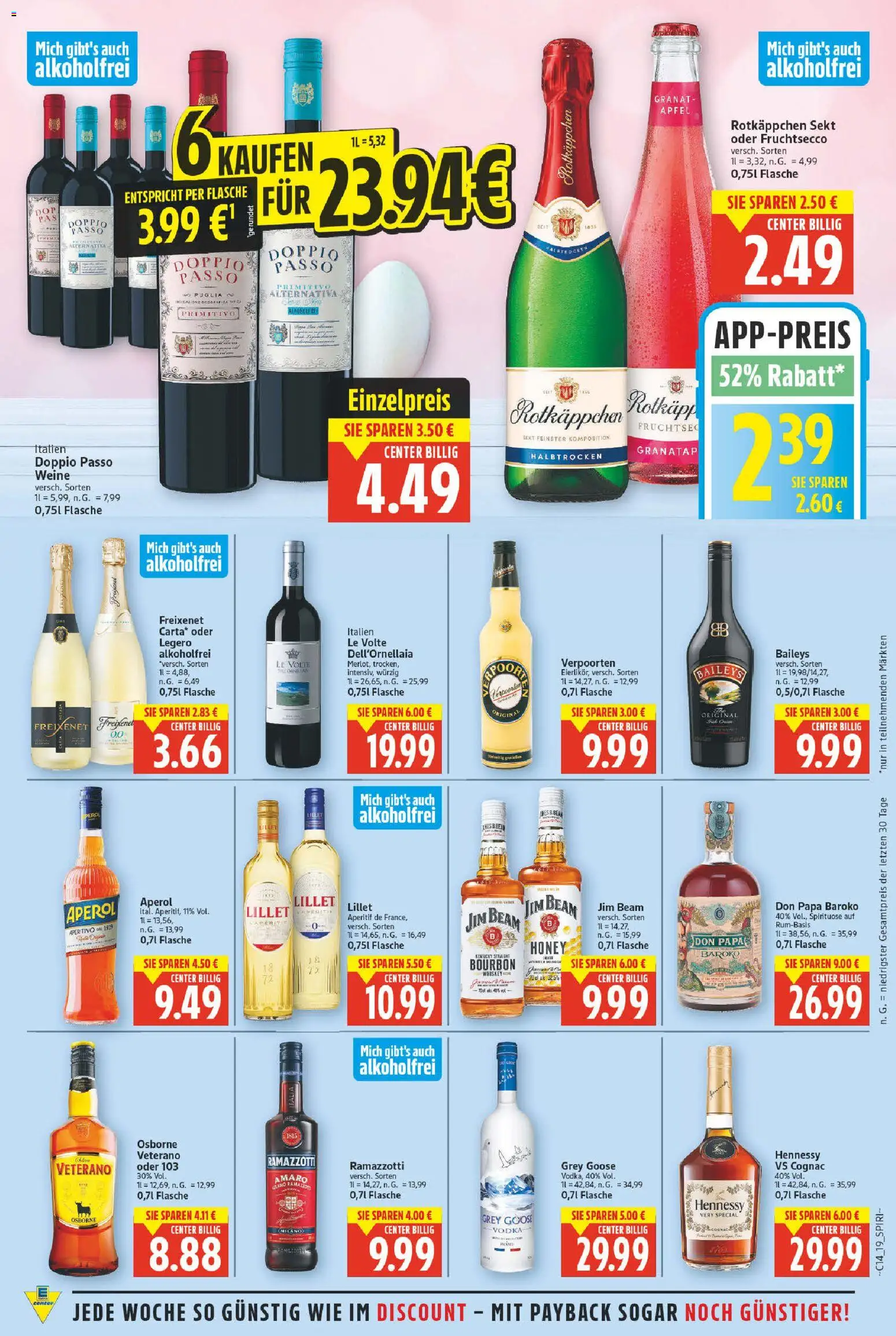 E center Prospekt 	 – gültig ab 30.03.2026 | Seite: 19 | Produkte: Osborne, Äpfel, Aperol, Ramazzotti