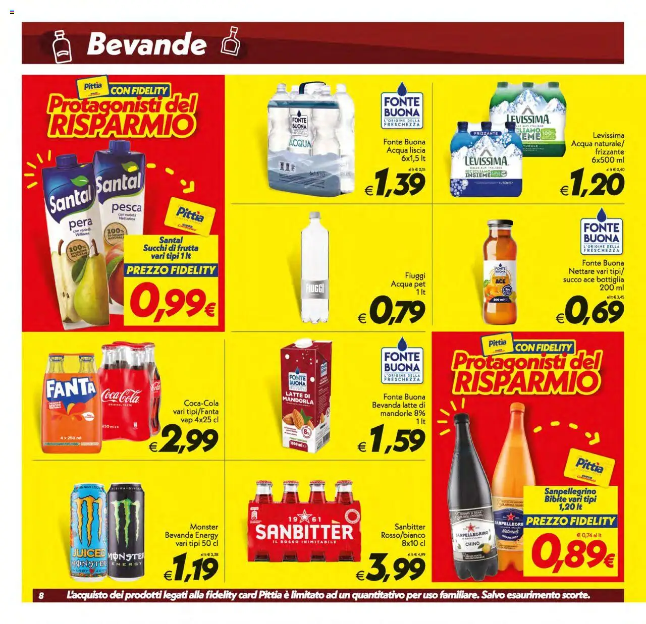 Volantino SuperConveniente del 12.08.2025 | Pagina: 8 | Prodotti: Latte, Mandorle, Pera, Bibite