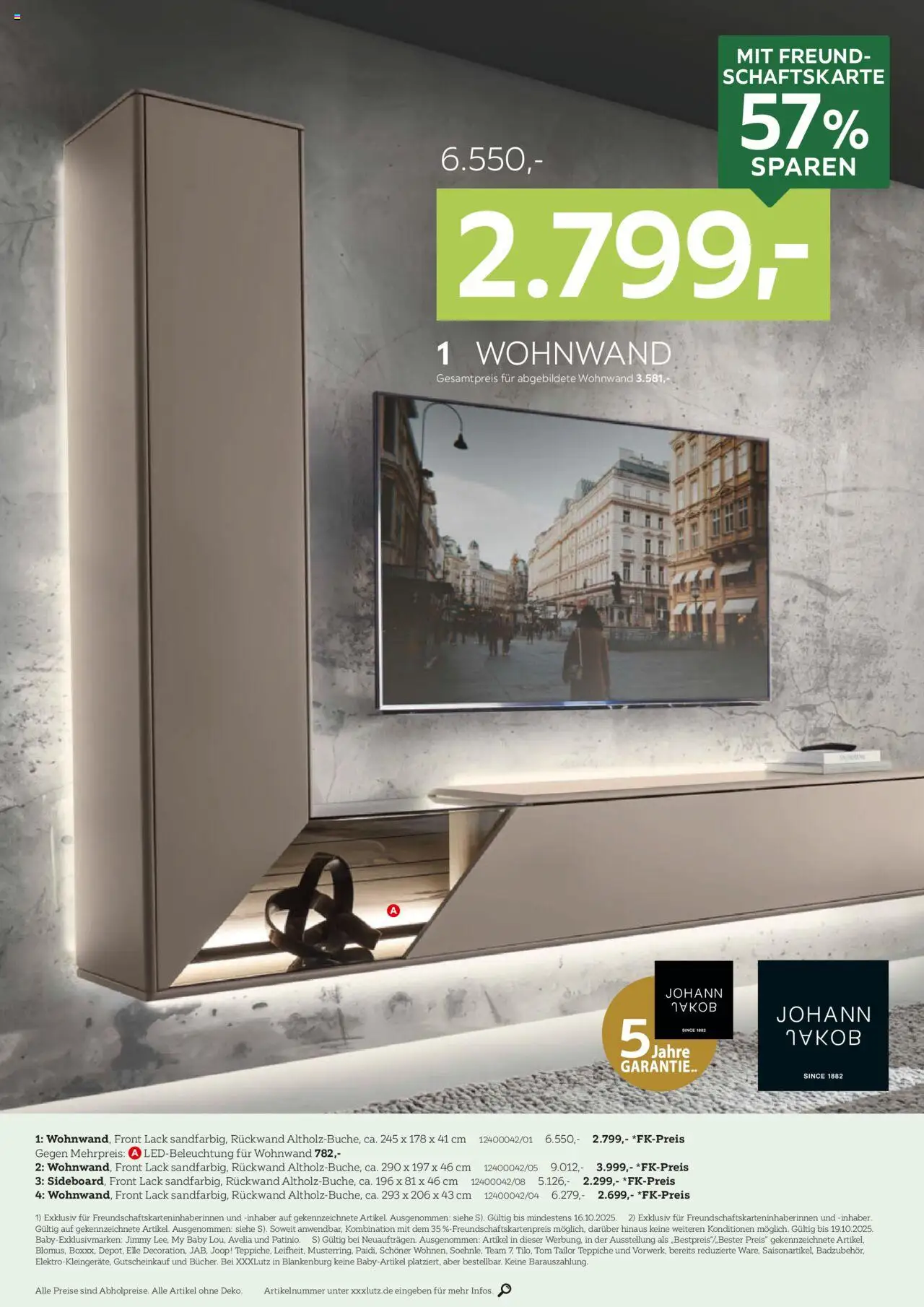 XXXL Lutz Größte Lagerräumungsverkauf – gültig ab 12.10.2025 | Seite: 2 | Produkte: Wohnwand