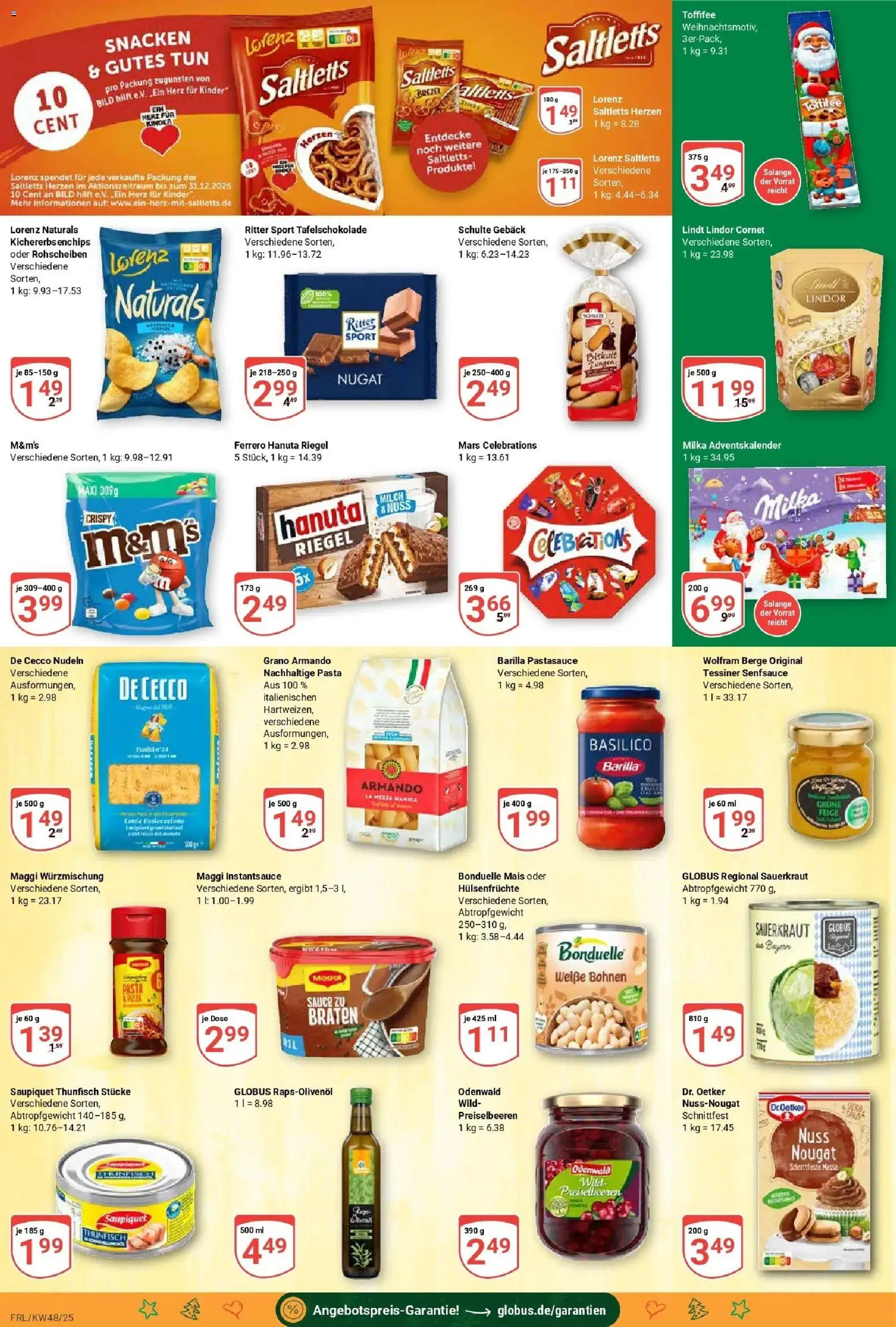 Globus prospekt Freilassing	 – gültig ab 23.11.2025 | Seite: 16 | Produkte: Barilla, Pasta, Nudeln, Lindt