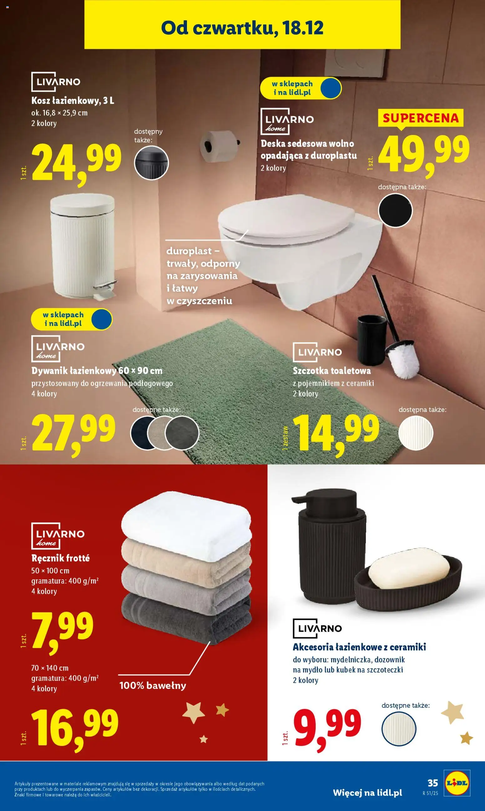 Lidl Katalog od 15.12.2025 | Strona: 41 | Produkty: Dywanik łazienkowy, Kosz, Szczotka, Mydło