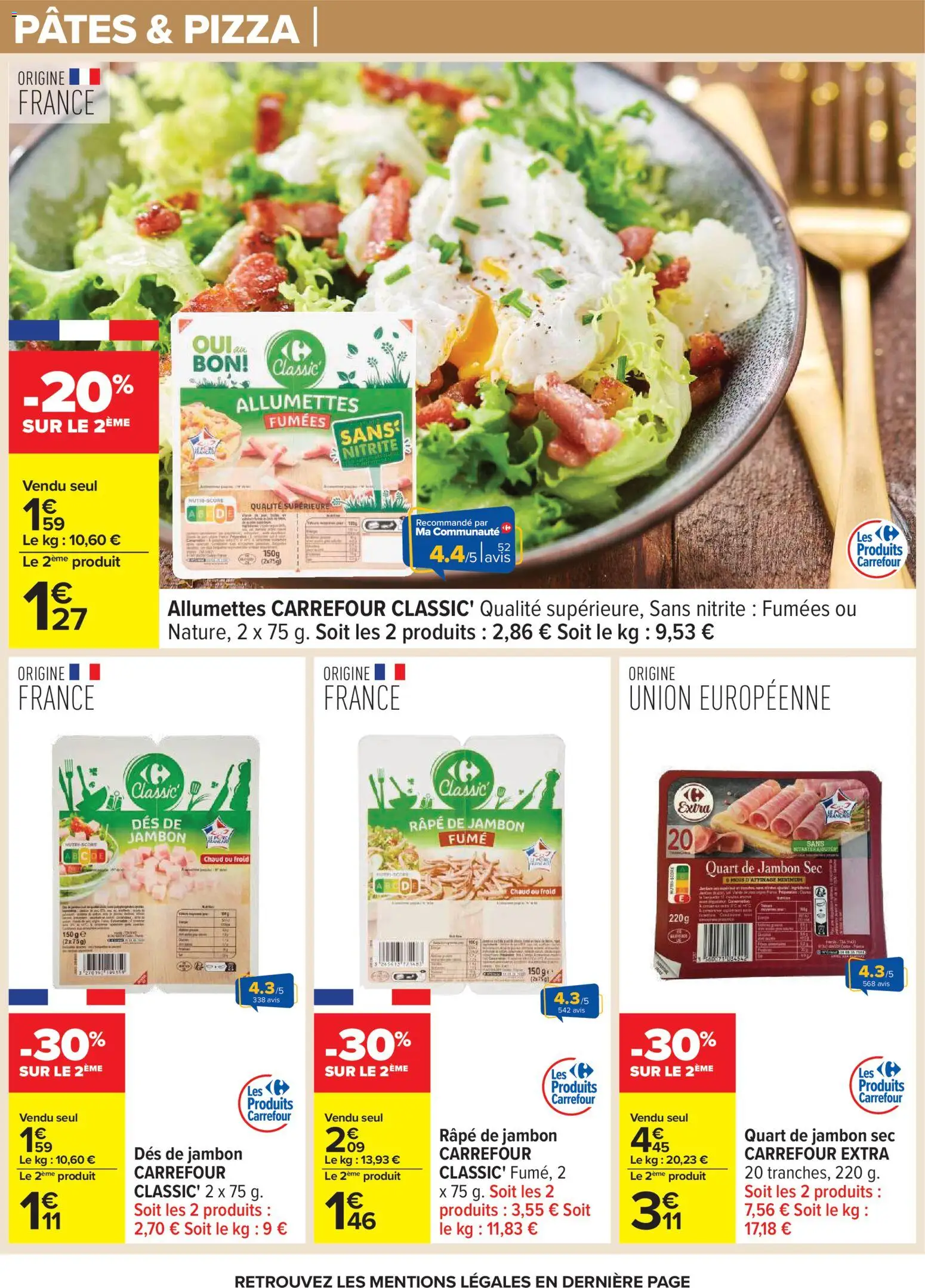 {H1} | Page: 45 | Produits: Jambon, Pizza, Porc, Pâtes