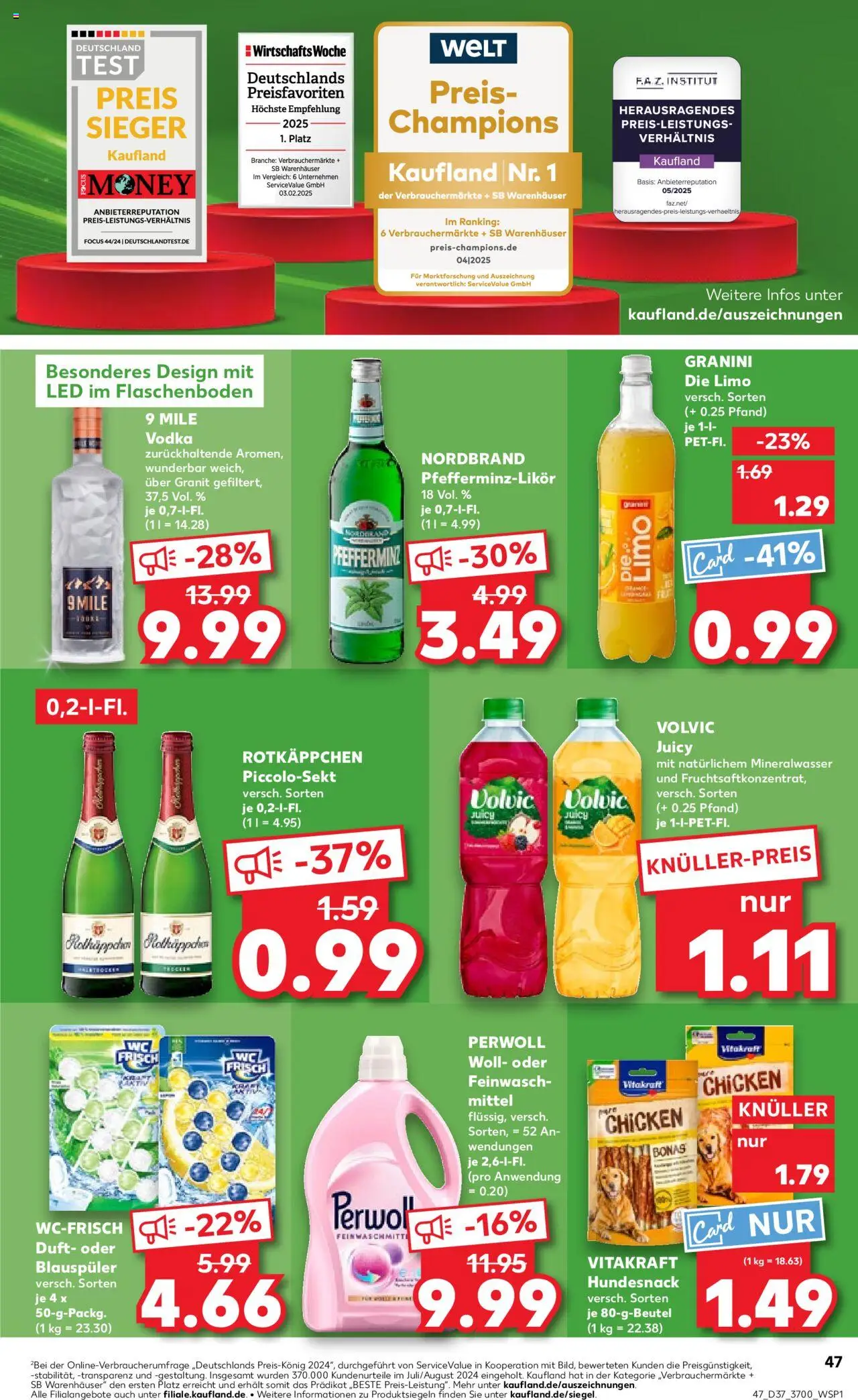 Kaufland prospekt Rostock	 – gültig ab 11.09.2025 | Seite: 47 | Produkte: Perwoll, Mineralwasser, Granini, Vodka