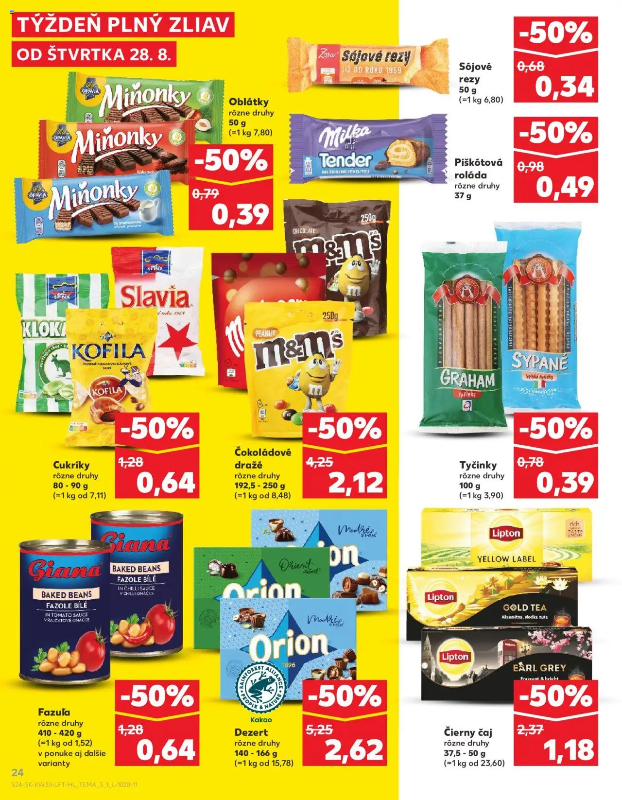 Kaufland SK akciós ujság - amely érvényes a következő dátumtól: 28.08.2025 | Oldal: 24 | Termékek: Tea