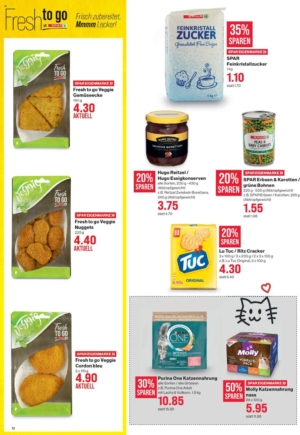 SPAR Aktionen ab 21.08.2025 | Seite: 12 | Produkte: Lachs, Erbsen, Zucker, Zwiebeln
