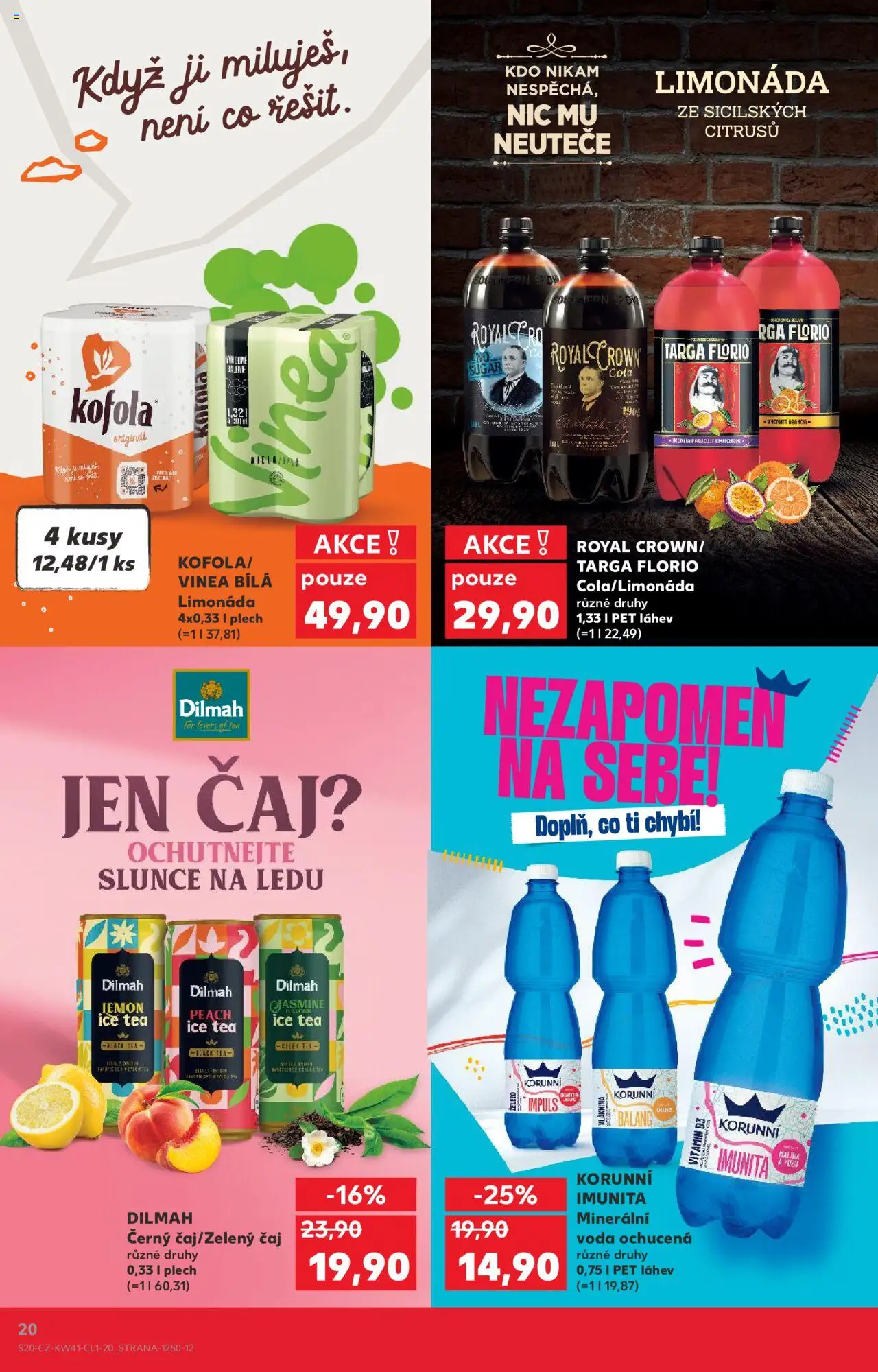 Kaufland leták - Praha 4 od 08.10.2025 | Strana: 20 | Produkty: Kofola, Ice tea, Vinea, Láhev