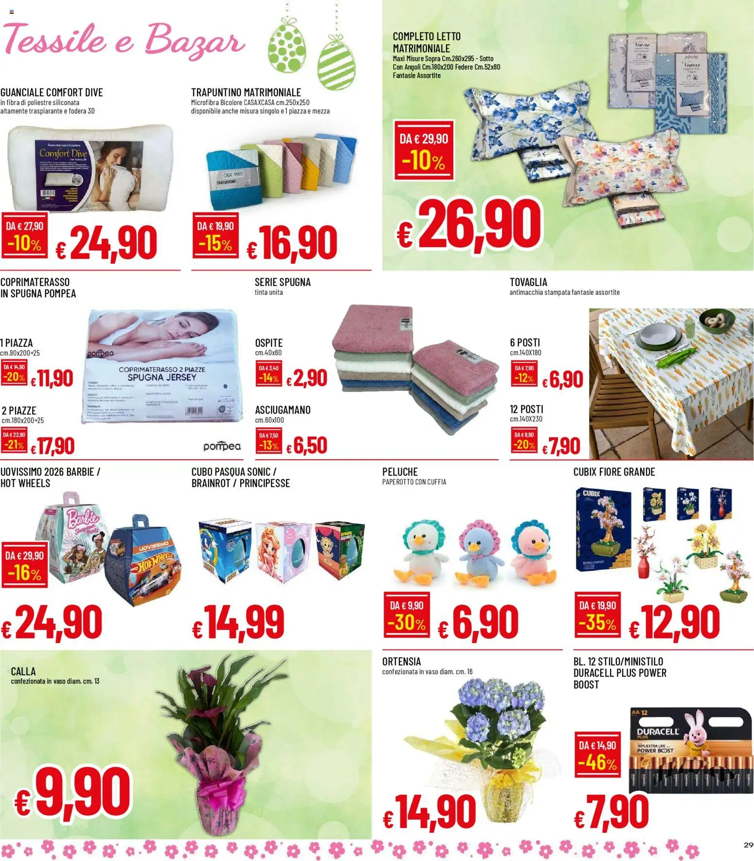 Volantino Galassia del 26.03.2026 | Pagina: 29 | Prodotti: Peluche, Asciugamano, Vaso, Coprimaterasso