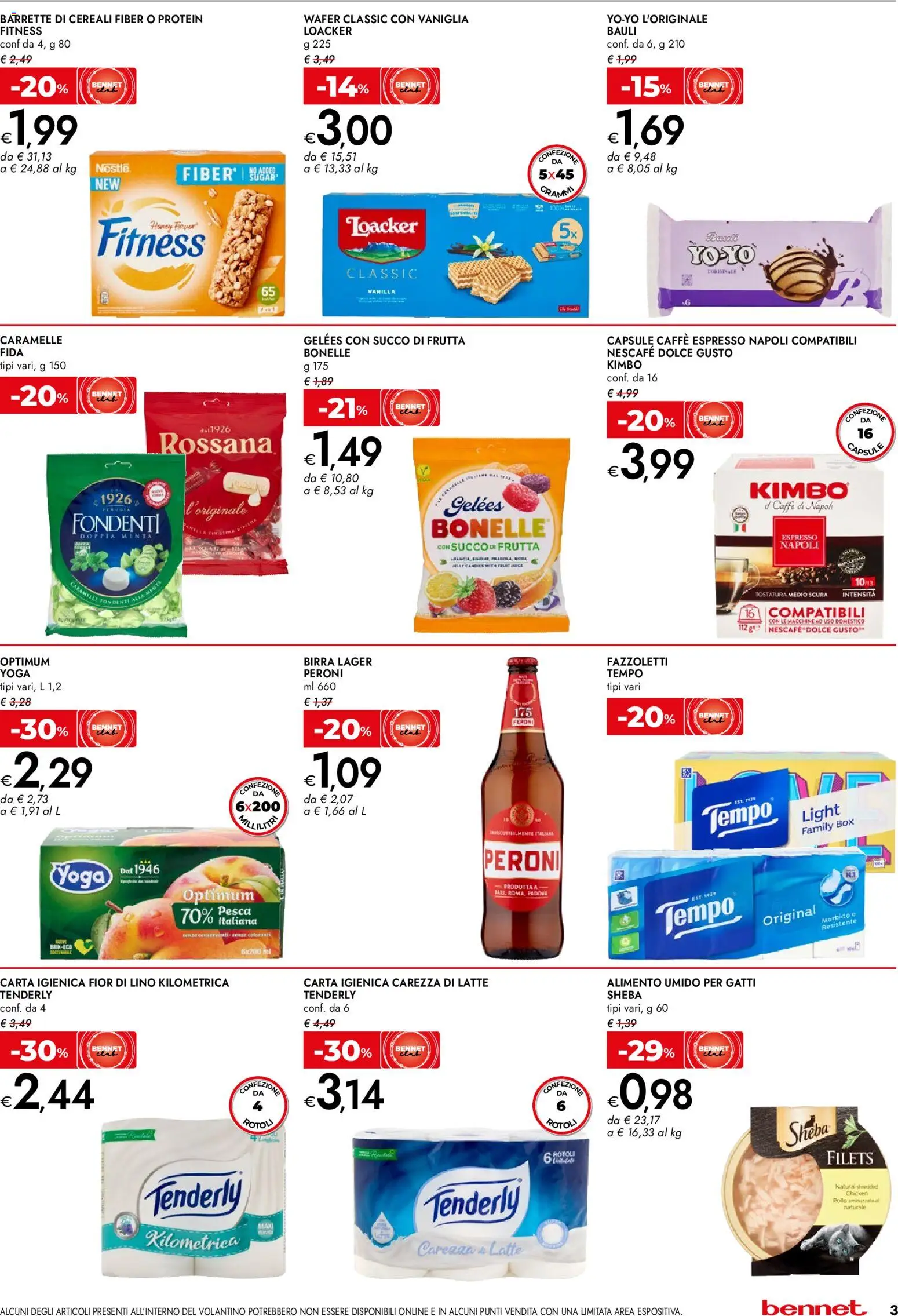 Volantino bennet del 12.02.2026 | Pagina: 3 | Prodotti: Carta igienica, Caramelle, Cereali, Fazzoletti