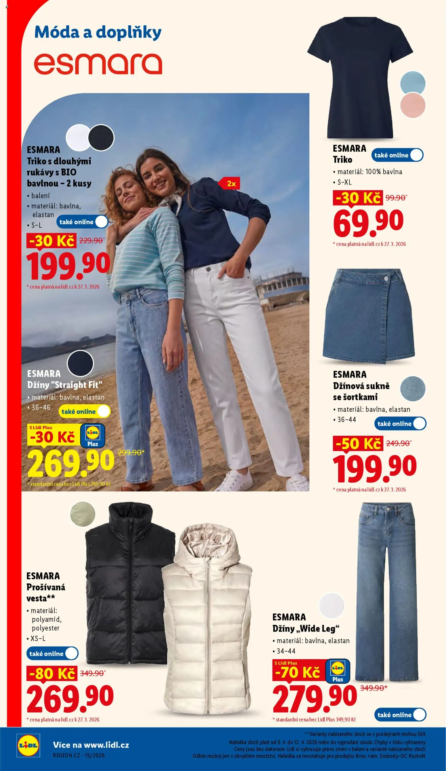 Lidl leták od 09.04.2026 | Strana: 38 | Produkty: Sukně, Vesta, Džíny