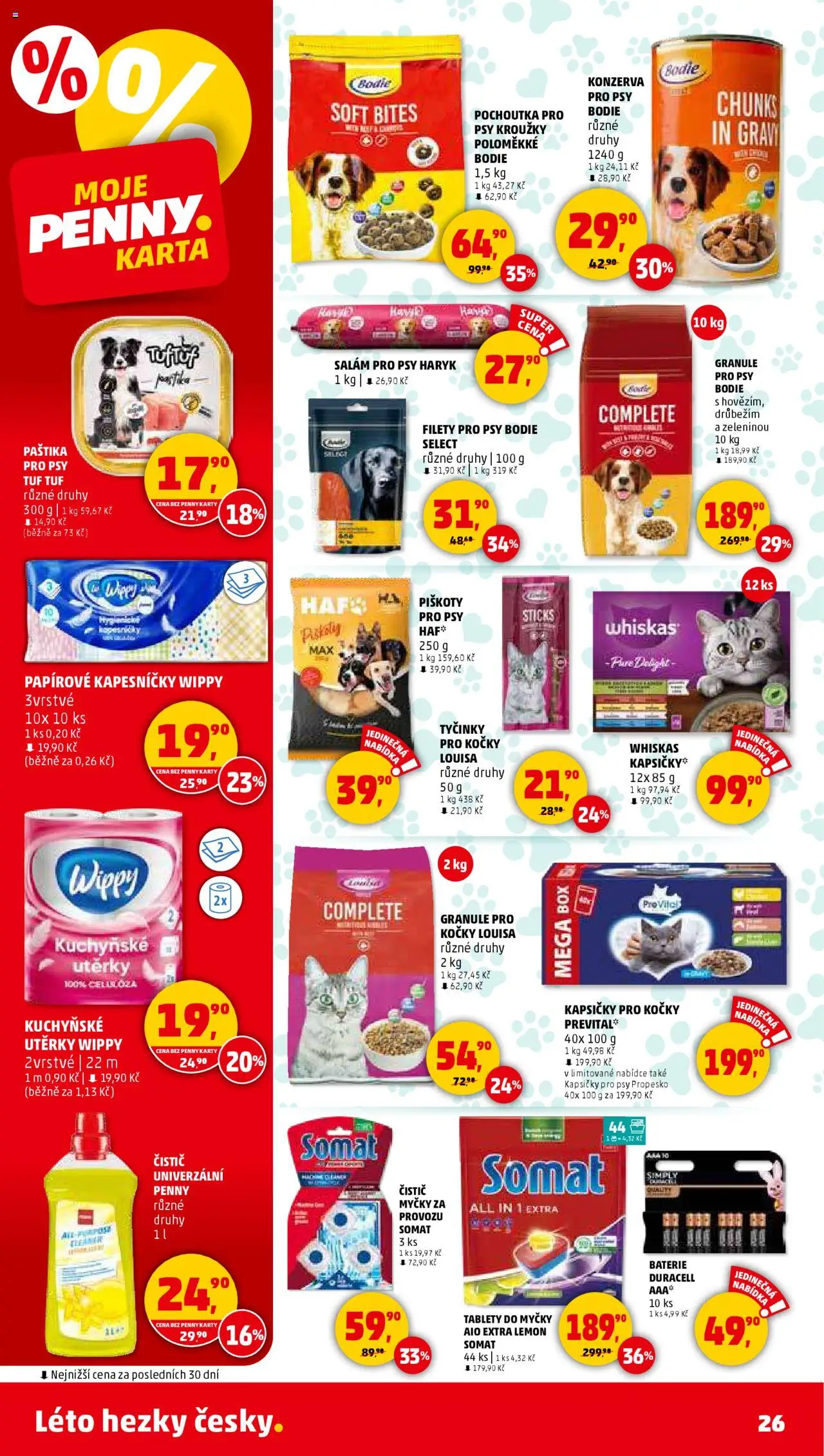 Penny Market leták - Čtvrtečník od 03.07.2025 | Strana: 26 | Produkty: Čistič myčky, Granule pro psy, Utěrky, Paštika