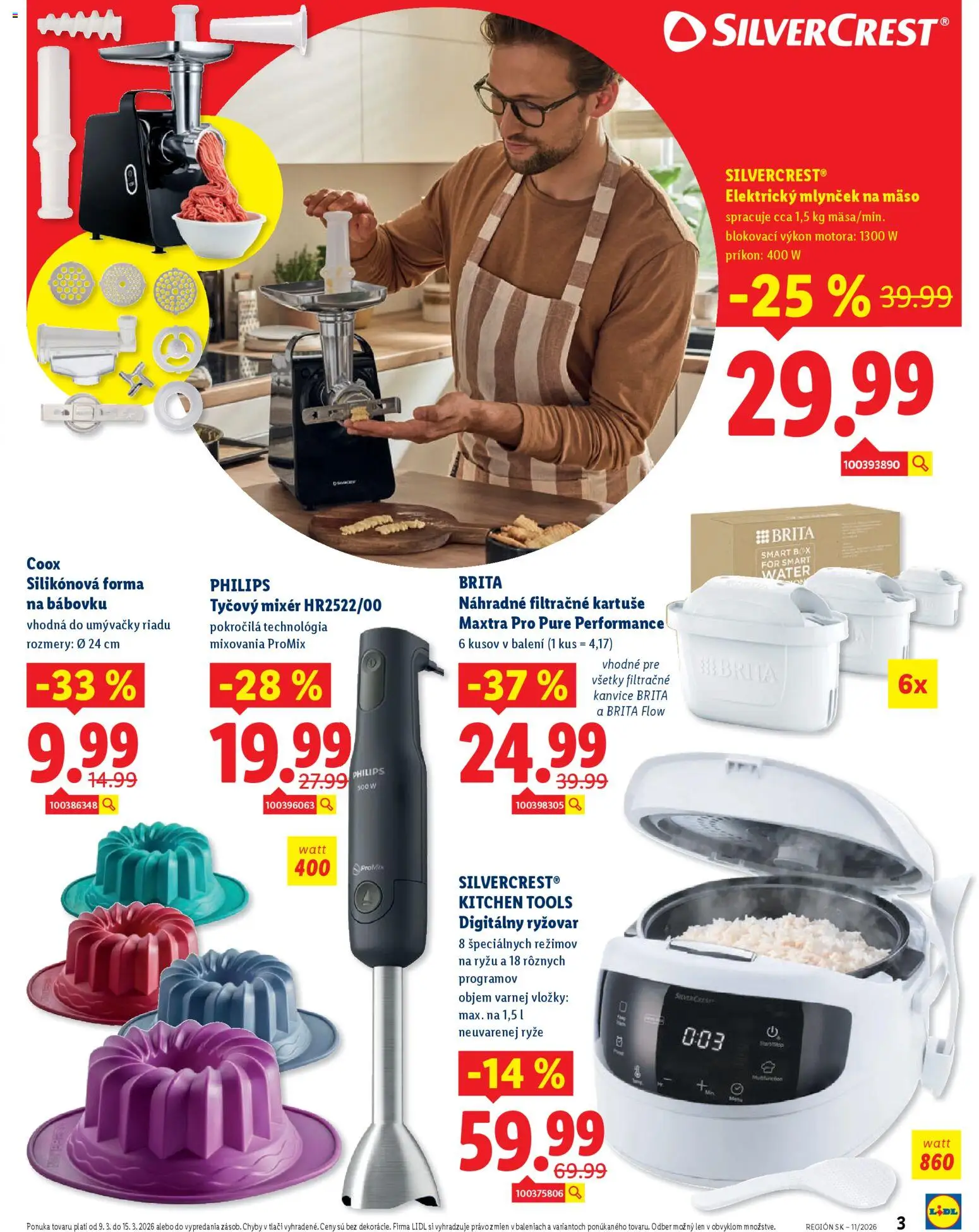 Nové Lidl akcie – leták je platný od 09.03.2026 | Strana: 3 | Produkty: Mixér, Tyčový mixér