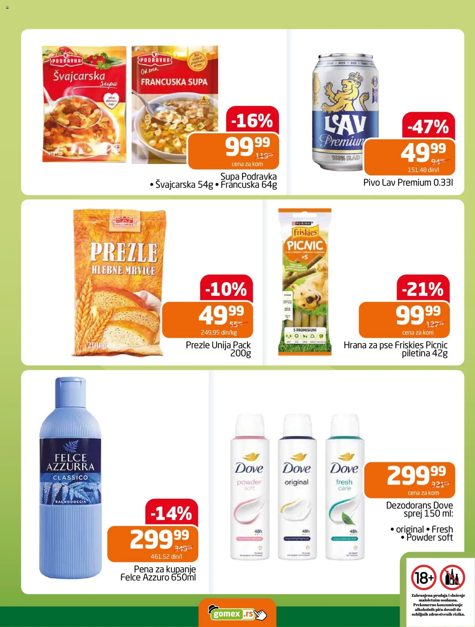 Gomex katalog - važi od 18.03.2026 | Strana: 13 | Proizvode: Purina, Hrana za pse, Felce azzurra, Piletina