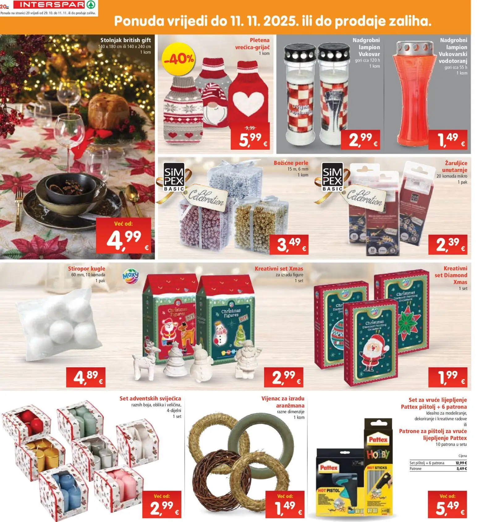 Interspar katalog | vrijedi od 29.10.2025 | Stranica: 20 | Proizvodi: Stolnjak, Lampion