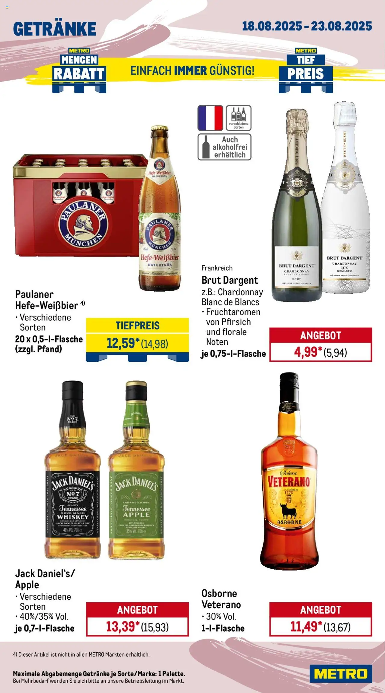Metro Wochen-Angebote Gastro - gültig ab dem 18.08.2025 | Seite: 16 | Produkte: Osborne, Apple, Brut dargent, Whiskey
