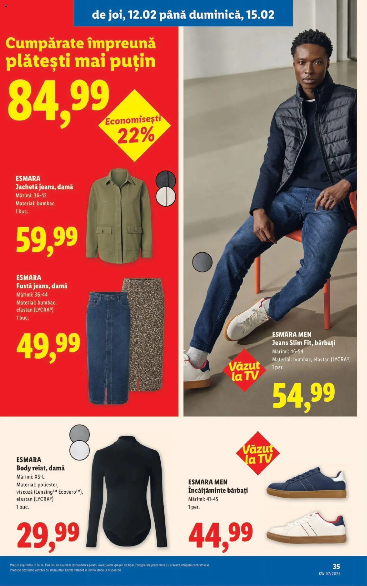 Noul catalog Lidl – valabil de la 09.02.2026 | Pagină: 35 | Produse: Jachetă, Body, Bornoz takımı