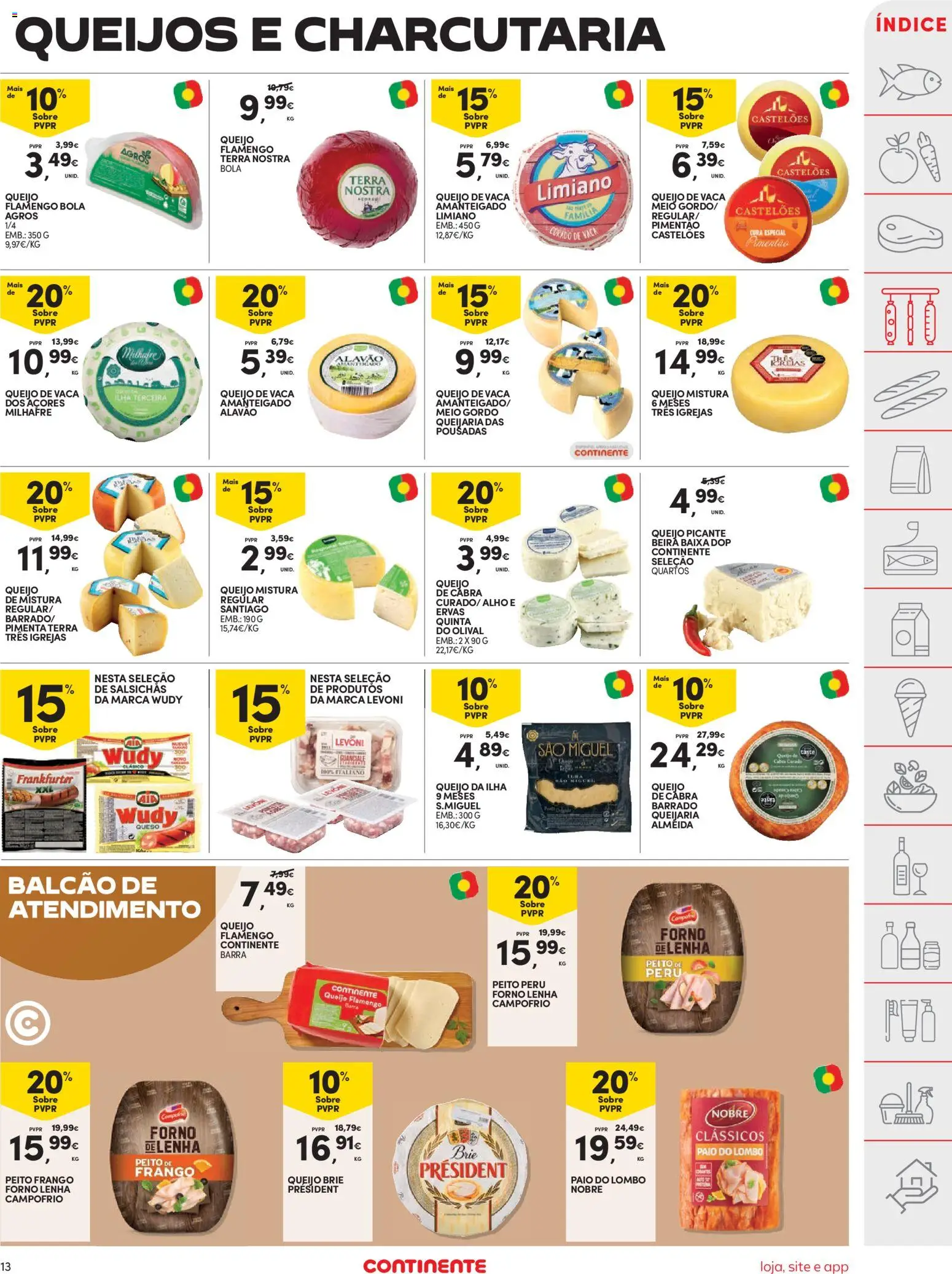 Continente folheto │ válido de 06.01.2026 | Página: 13 | Produtos: Frango, Peru, Pimenta, Queijo