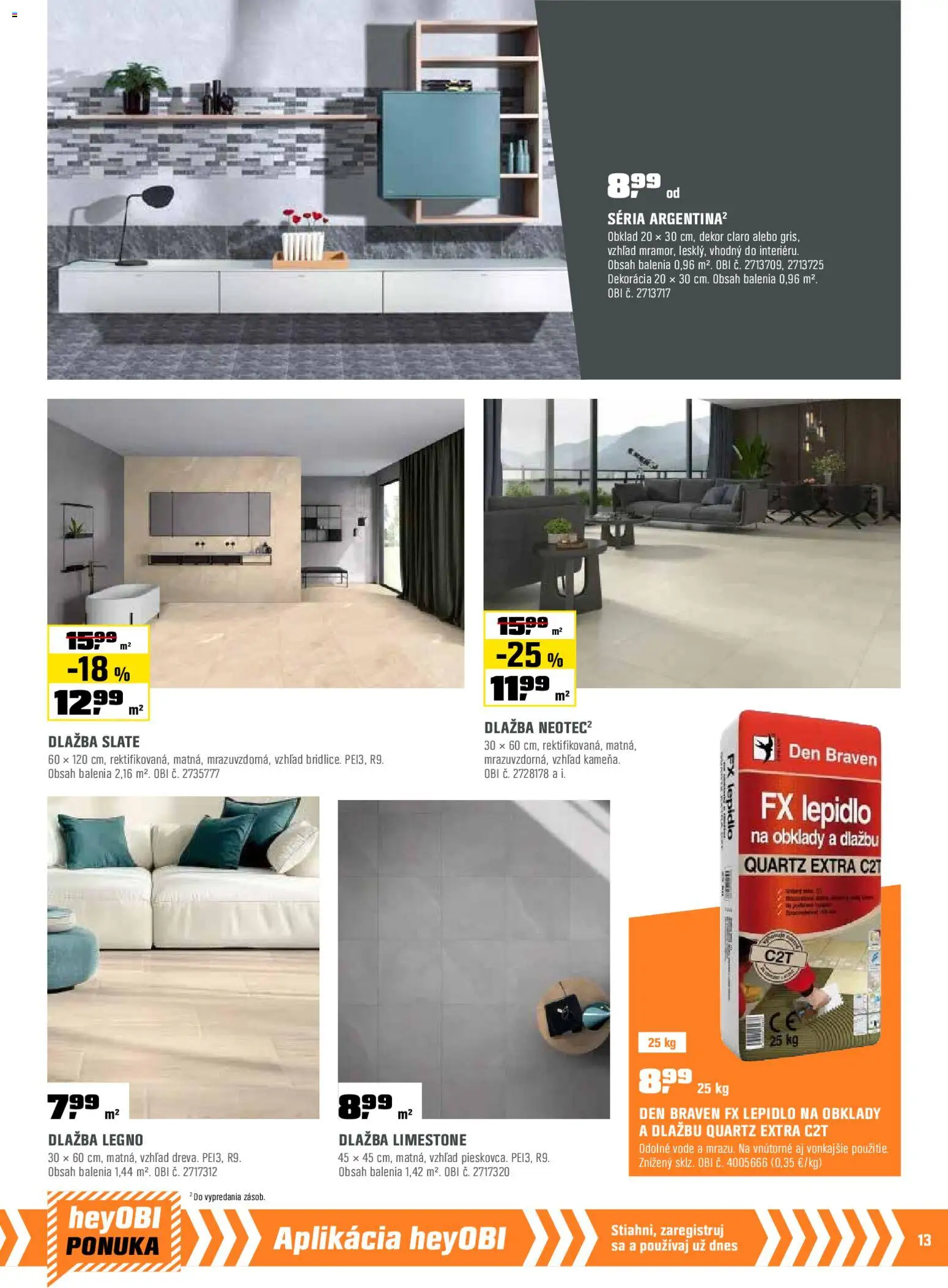 Nové OBI akcie – leták je platný od 01.11.2025 | Strana: 13 | Produkty: Dlažba, Obklad