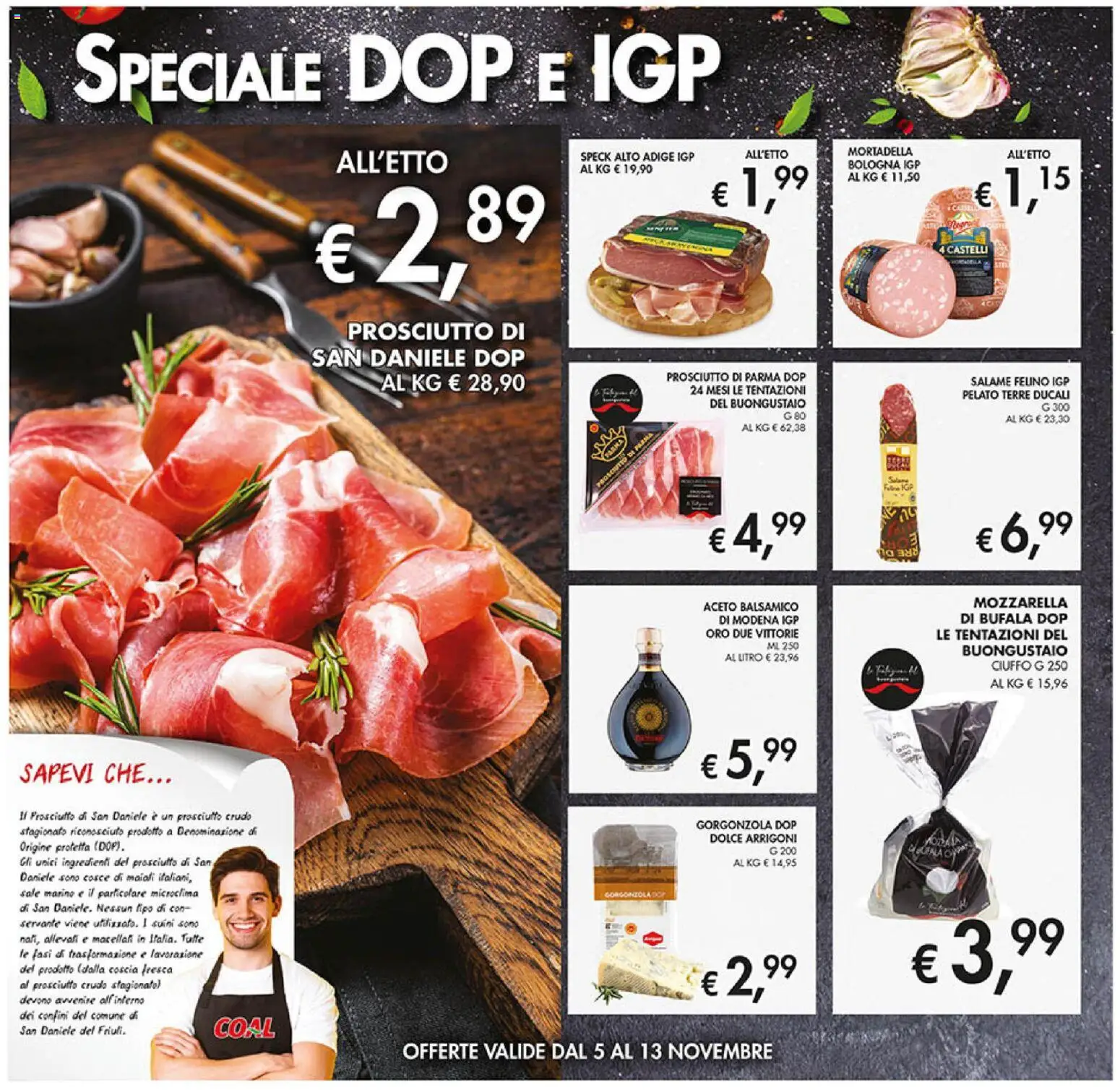 Volantino Coal del 05.11.2025 | Pagina: 10 | Prodotti: Salame, Sale, Mortadella, Gorgonzola