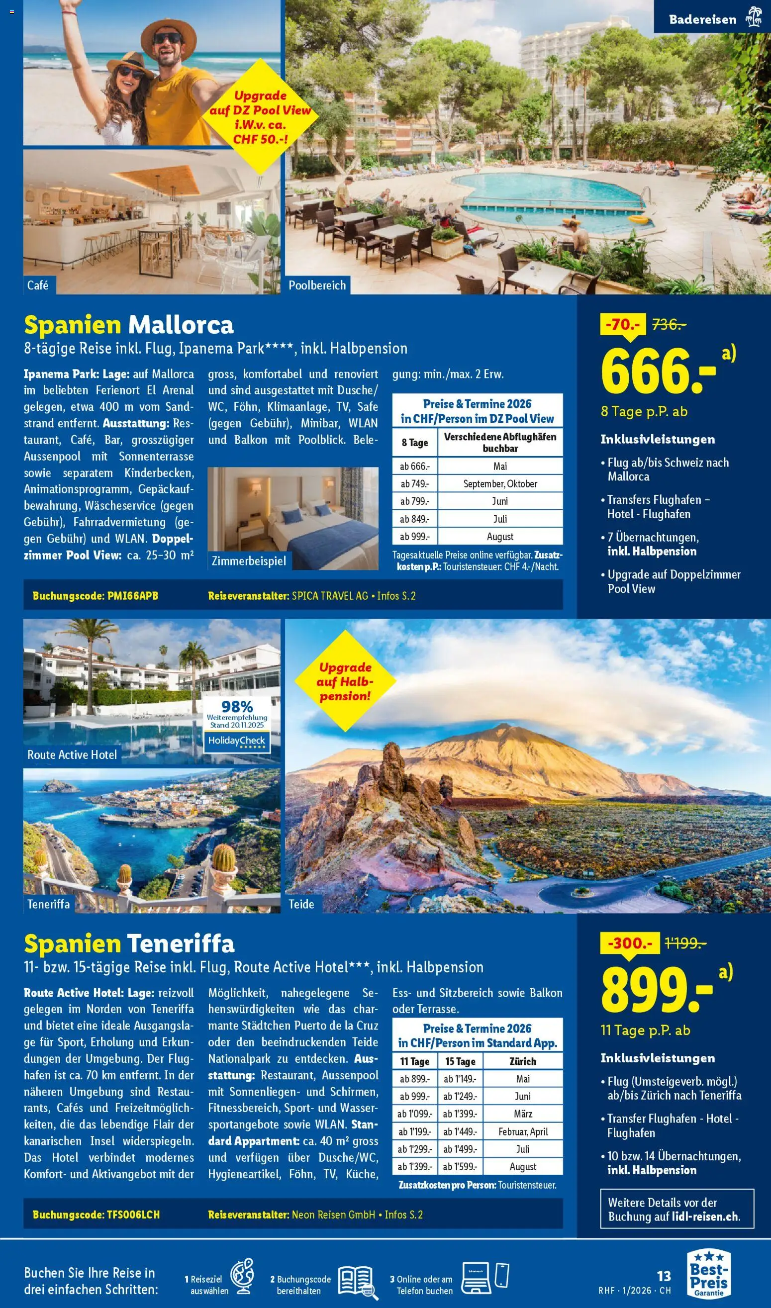 Lidl Aktionen Reisen Januar – gültig ab 29.12.2025 | Seite: 13 | Produkte: Telefon, Wasser