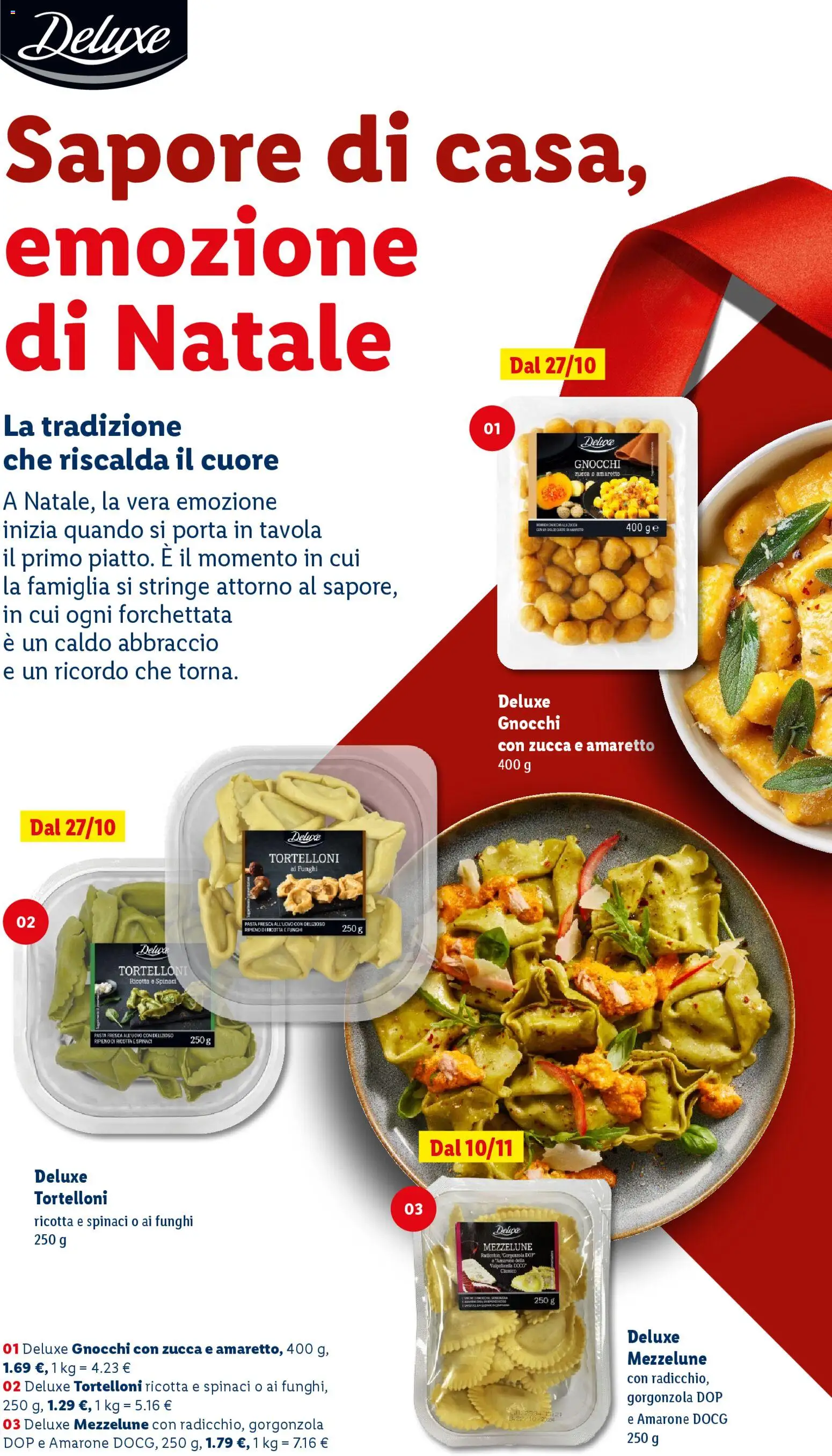 Volantino Lidl del 24.10.2025 | Pagina: 22 | Prodotti: Pasta, Funghi, Spinaci, Ricotta