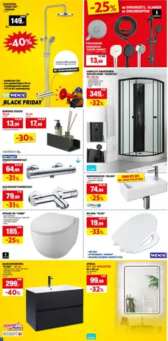 Hubo - Black Friday - Voorbeeld van een folder van Hubo, geldig van 26.11.2025 | Pagina: 4 | Producten: Wc, Douche, Spiegel