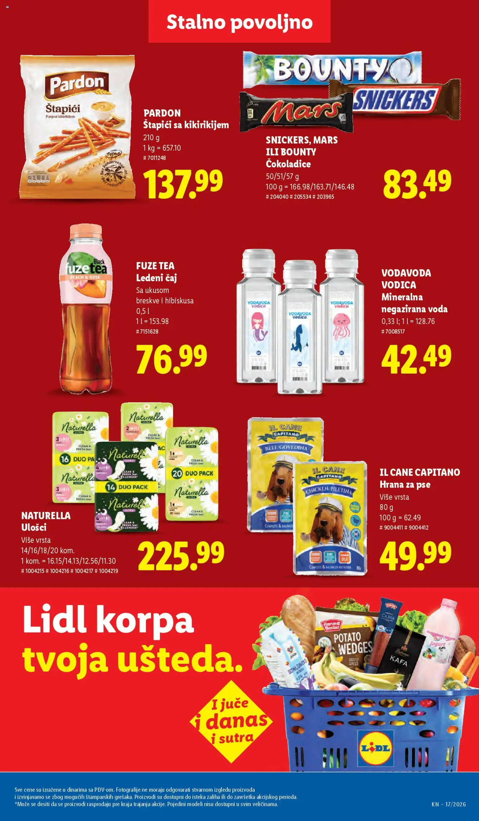 Lidl katalog - važi od 23.04.2026 | Strana: 55 | Proizvode: Hrana za pse, Voda, Piletina, Čaj