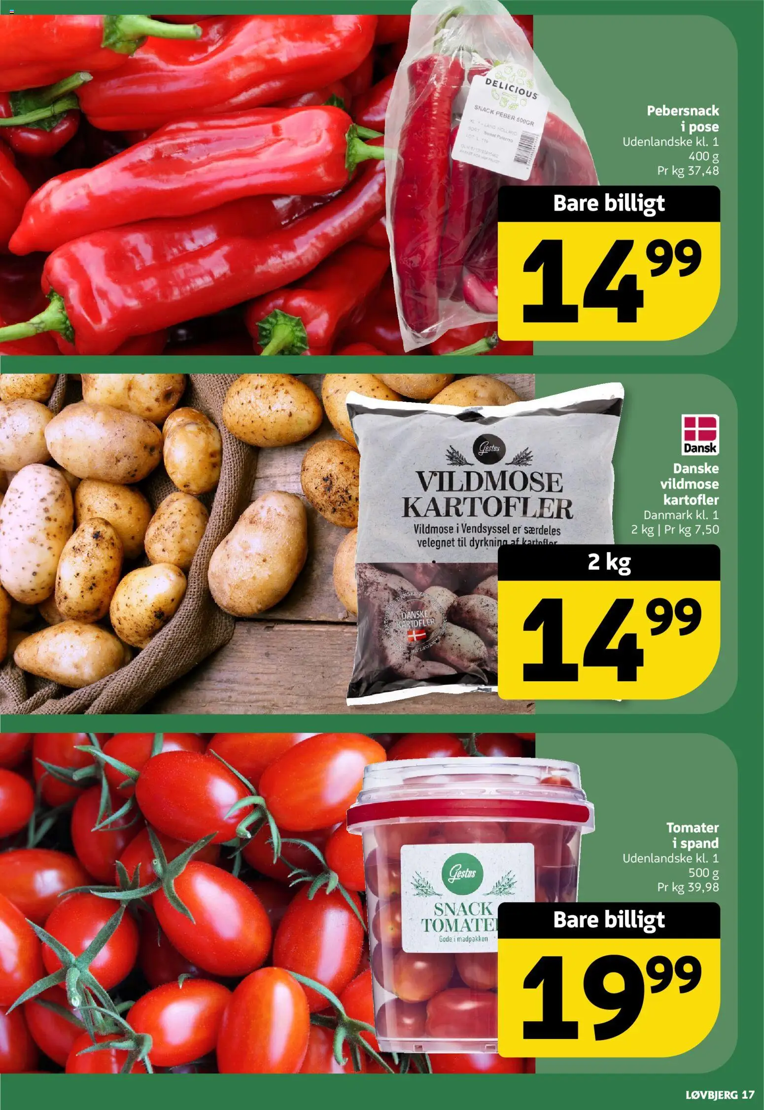 Løvbjerg tilbudsavis – gyldig fra 16.01.2026 | Side: 19 | Produkter: Tomater, Kartofler, Peber