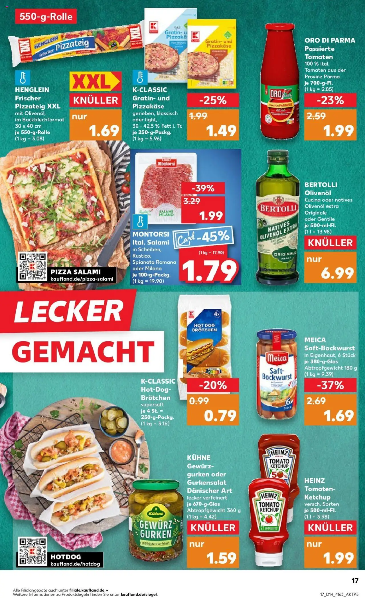 Kaufland - Dreieich-Sprendlingen, Robert-Bosch-Straße 15 - gültig ab dem 03.04.2025 | Seite: 17 | Produkte: Tomaten, Oro di parma, Pizza, Gurken