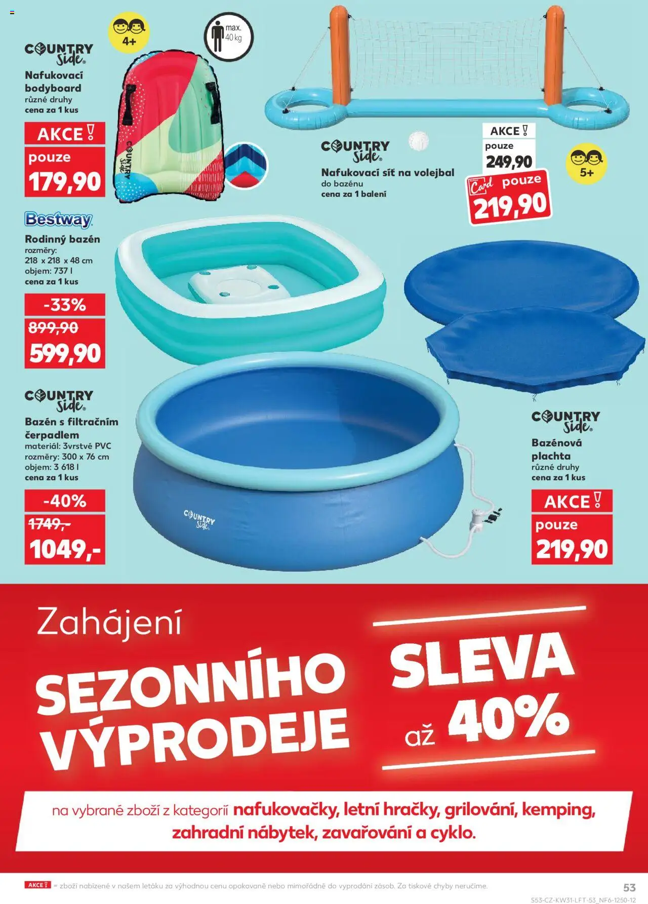 Kaufland leták - Liberec od 30.07.2025 | Strana: 53 | Produkty: Síť, Bazén, Plachta