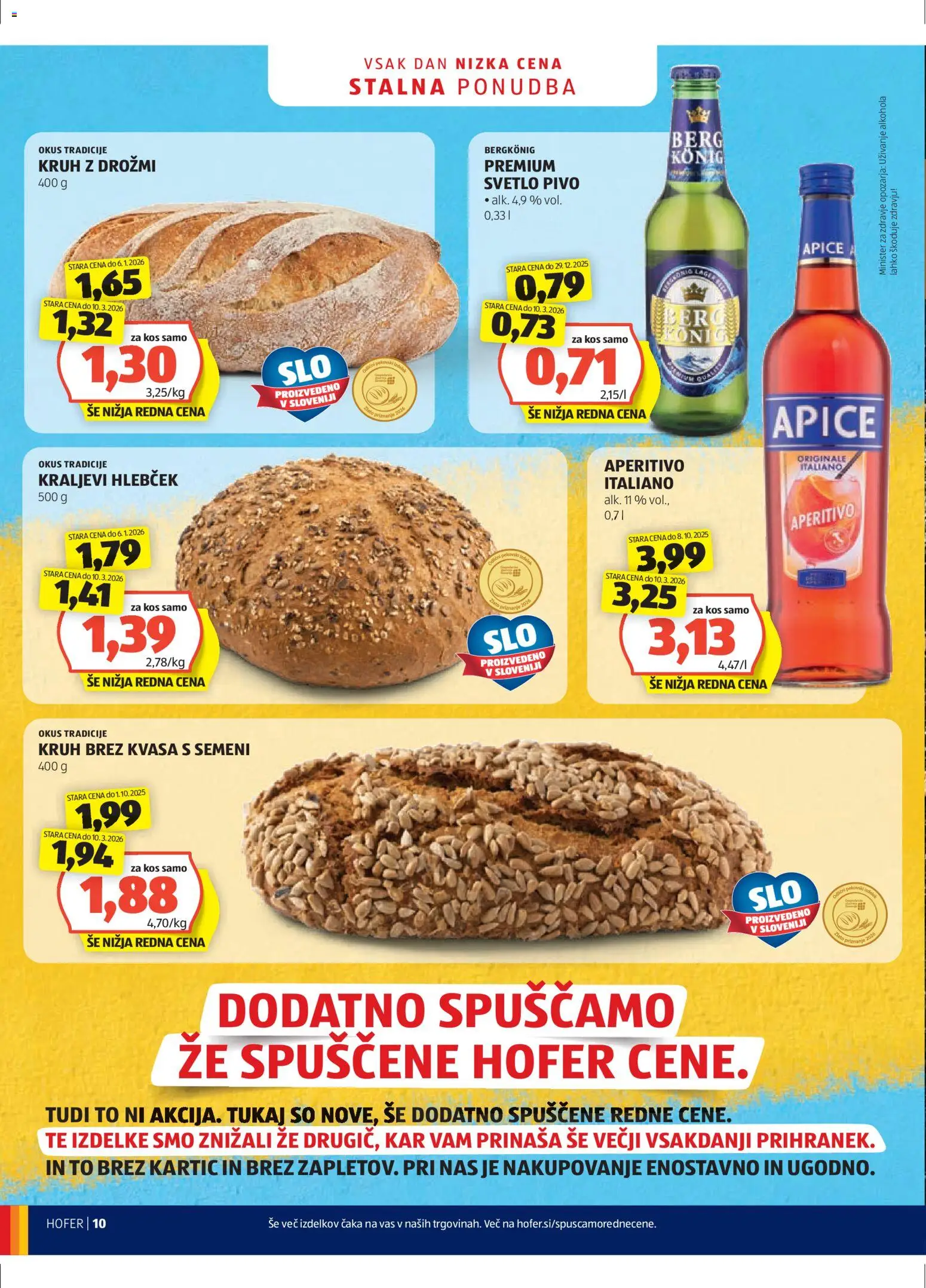 Hofer SI katalog | vrijedi od 11.03.2026 | Stranica: 10 | Proizvodi: Kruh, Pivo